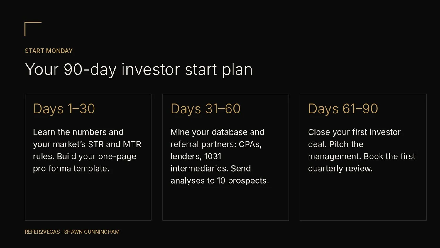 Your 90-day investor start plan