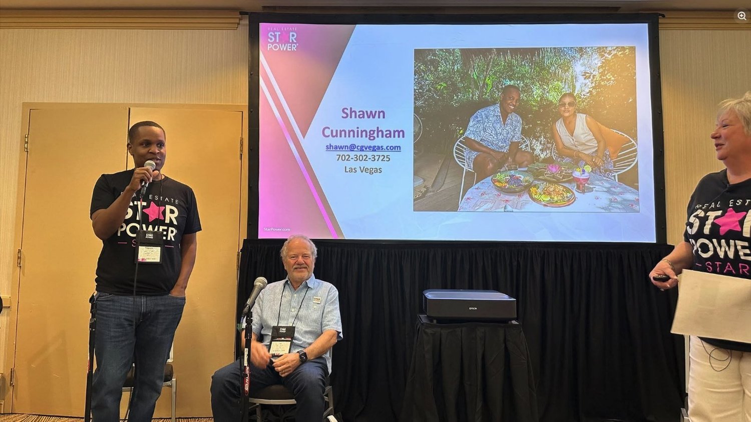 Shawn Cunningham on stage during a Star Power panel in Salt Lake City, 2025