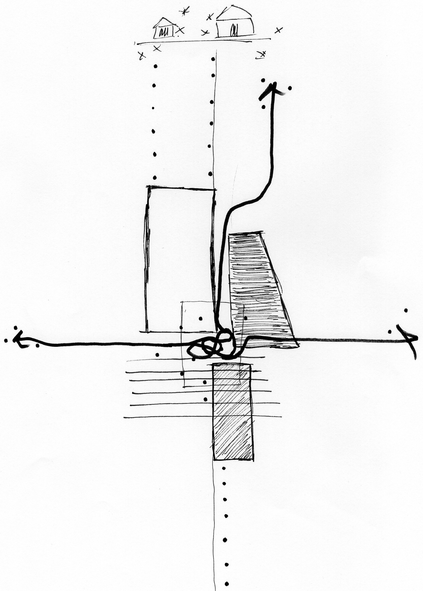  Diagram to visualize Cruising as a method of research and practice, exploring paths within a structured landscape. © Daniel Hill, 2026 