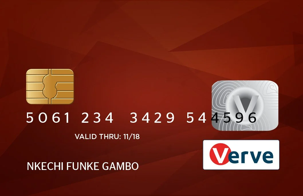 Verve Visa debit card with the card number 5061 2343 4295 4459 and expiration date 11/18, issued to Nkechi Funke Gambo.