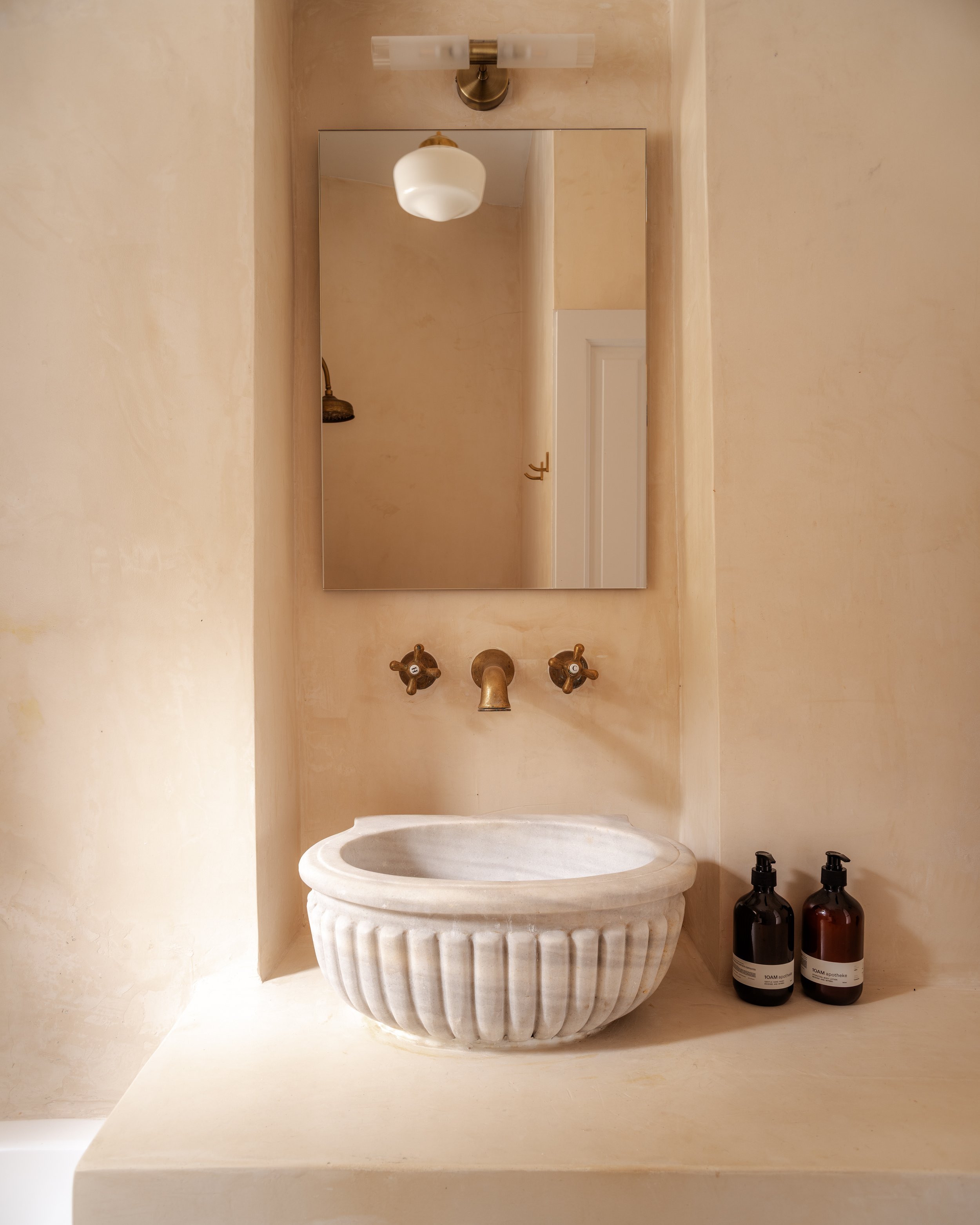 Thalassa suite marble sink at The Selene Greece, Symi