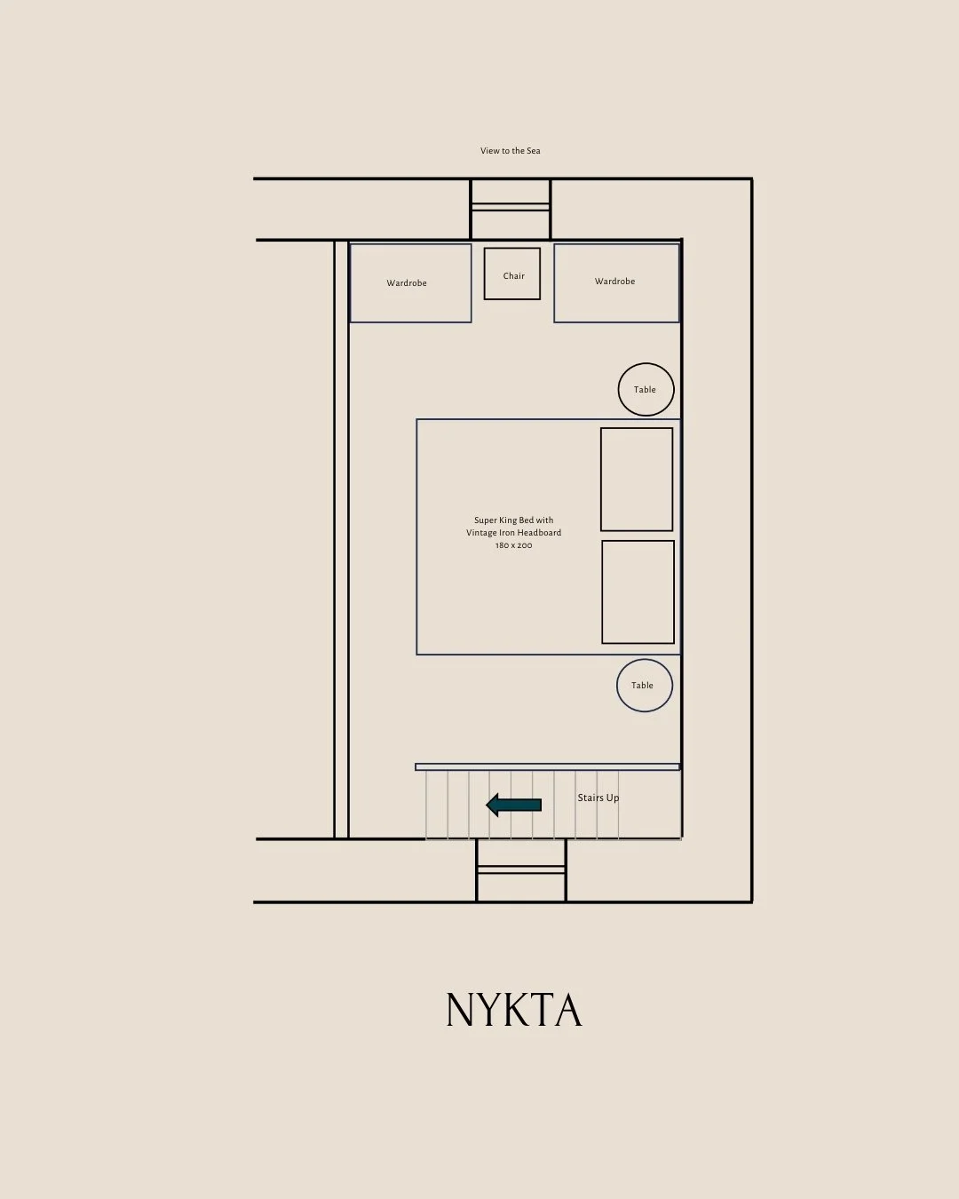 floorplan of Nykta room at Selene