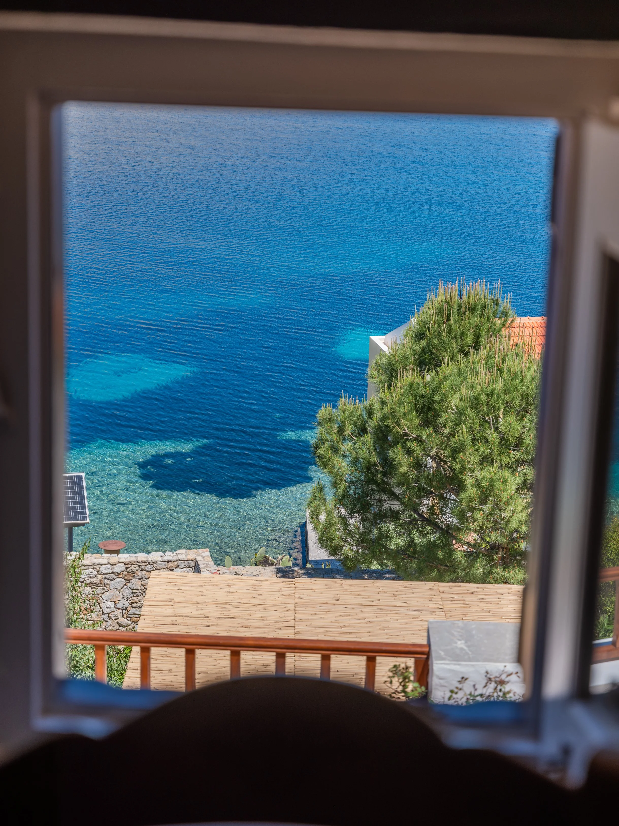 Nykta room window with sea view at The Selene Greece, Symi