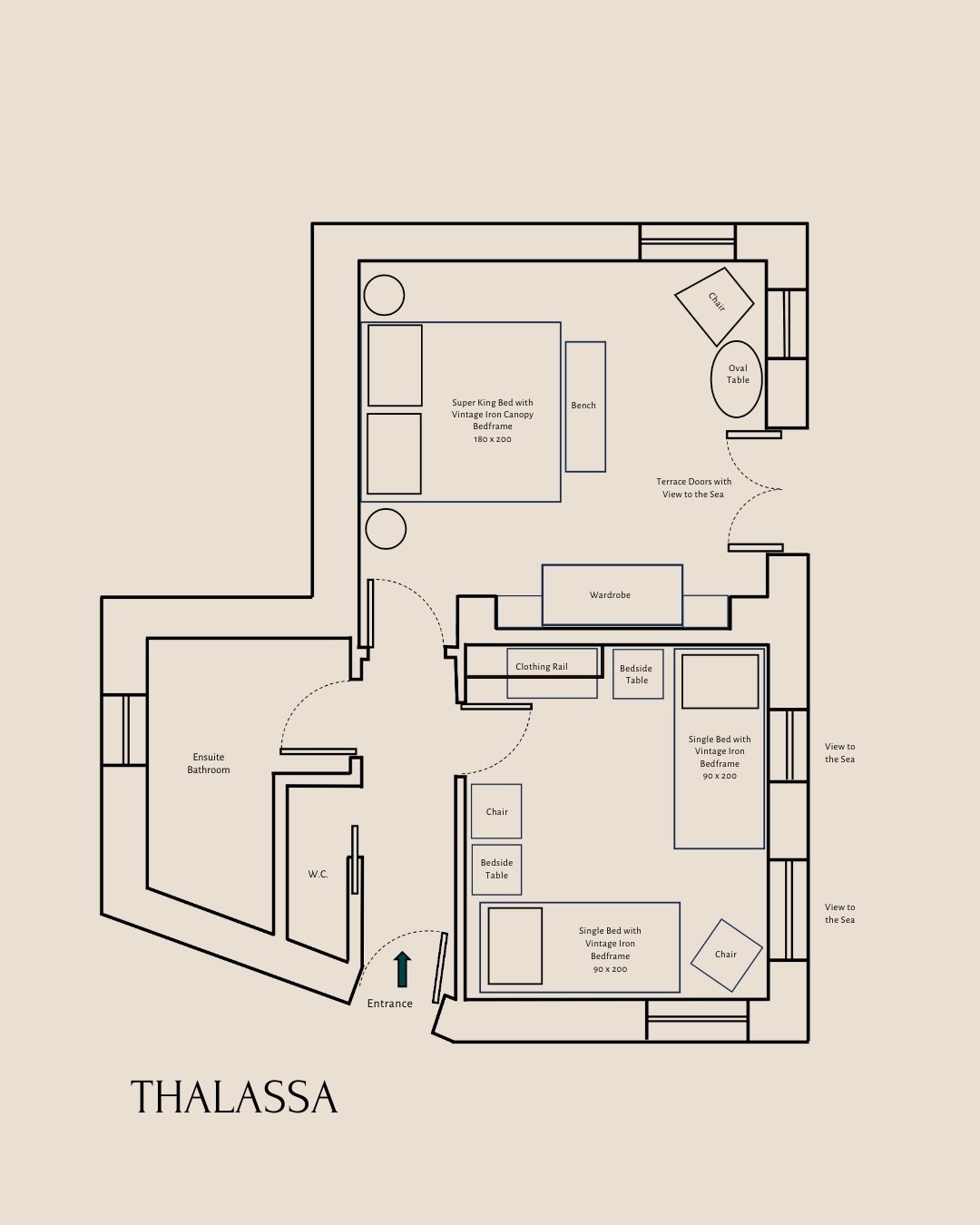 Thalassa room floorplan at The Selene Greece