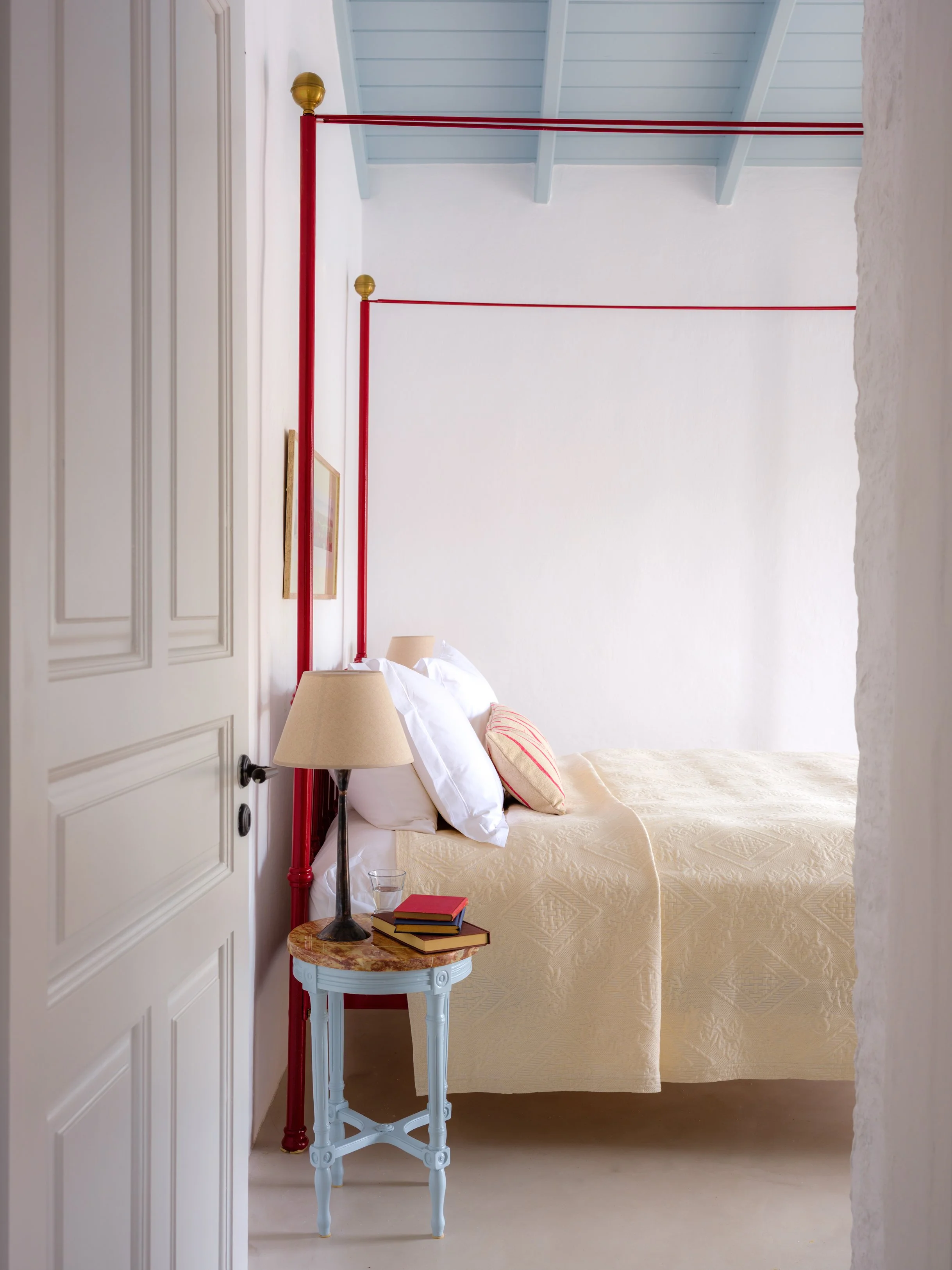 Thalassa suite four poster bed at The Selene Greece, Symi