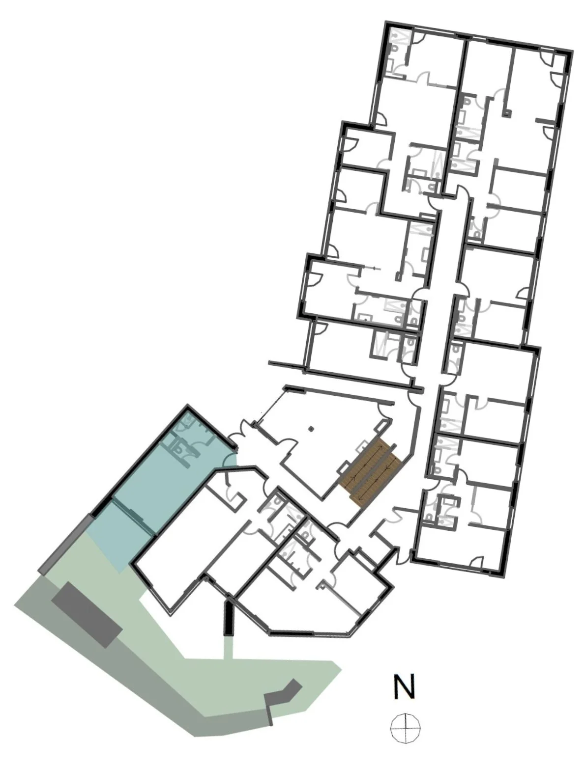 Lageplan TOP 41 mit Garten, genordet – Erdgeschoss der homelodge Ladis