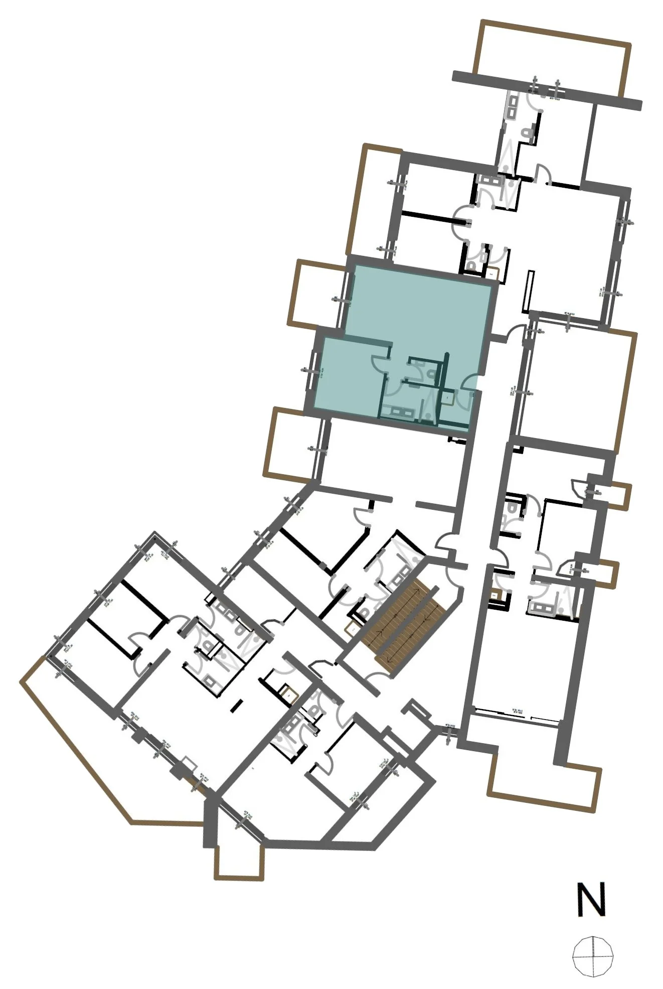 Lage von TOP 65 im 2. Obergeschoss der homelodge Ladis, Ausrichtung Nord-West
