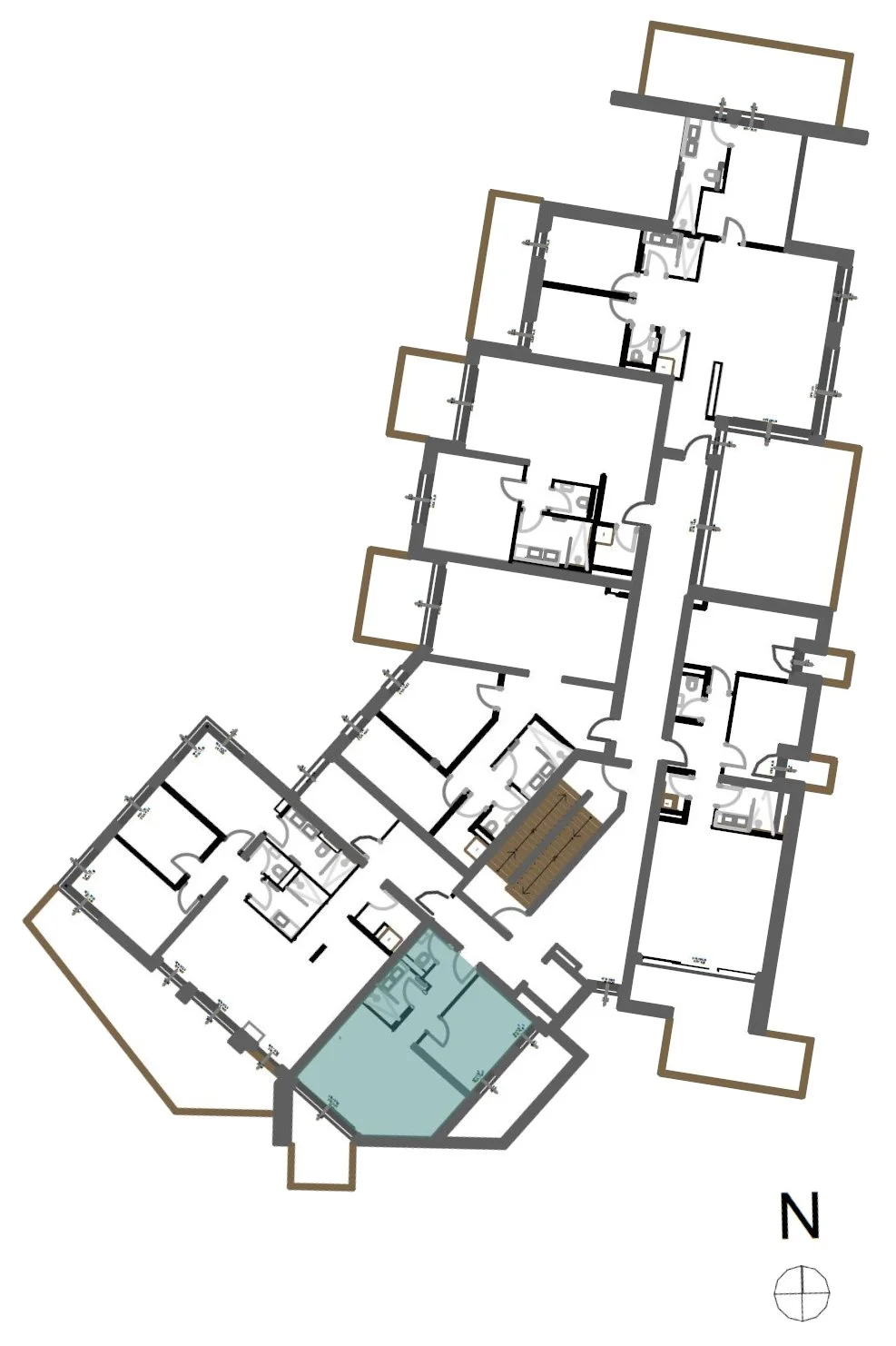 Lage von TOP 62 im 2. Obergeschoss der homelodge Ladis, Ausrichtung Süd-West
