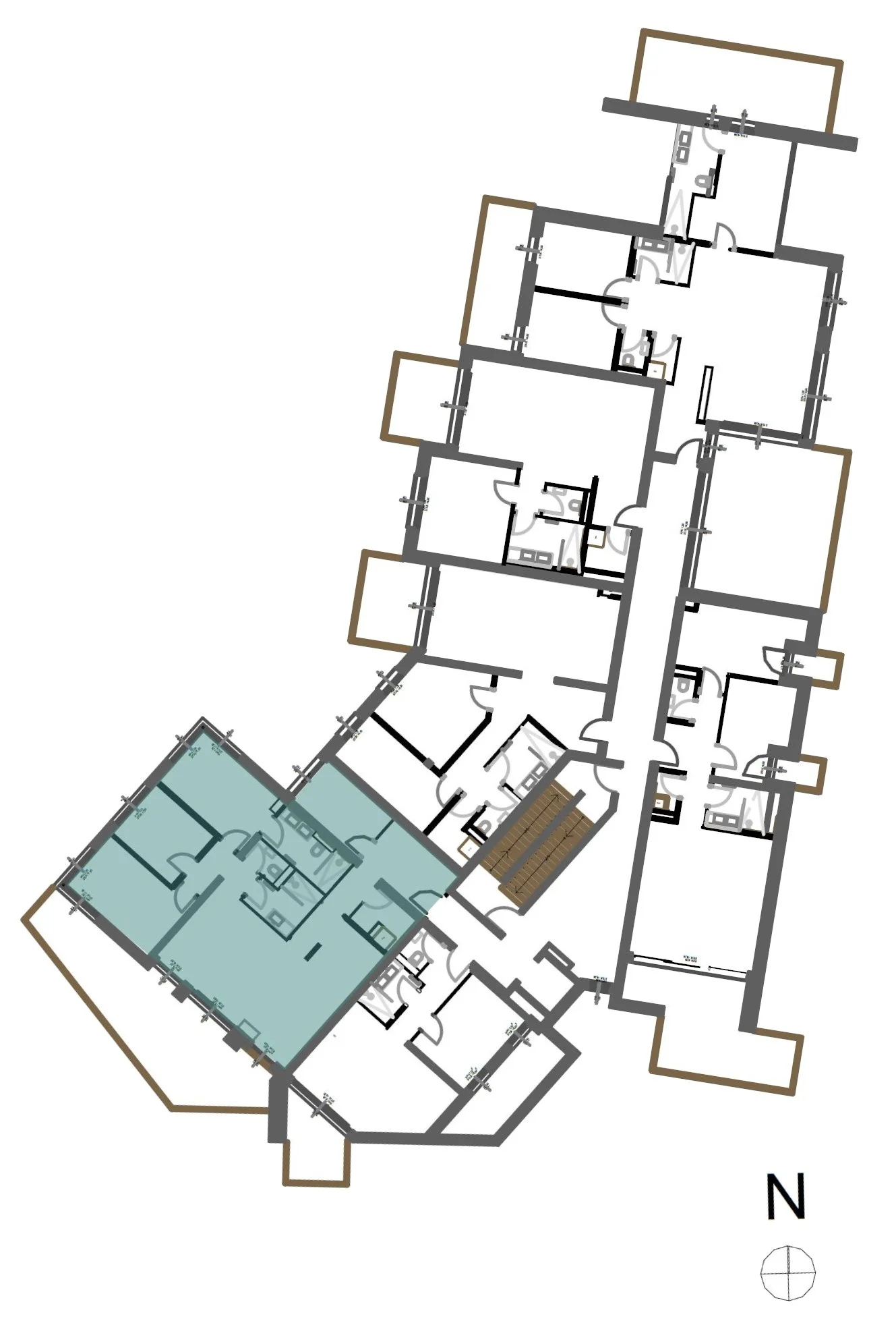 Lage von TOP 61 im 2. Obergeschoss der homelodge Ladis, Ausrichtung Süd-West