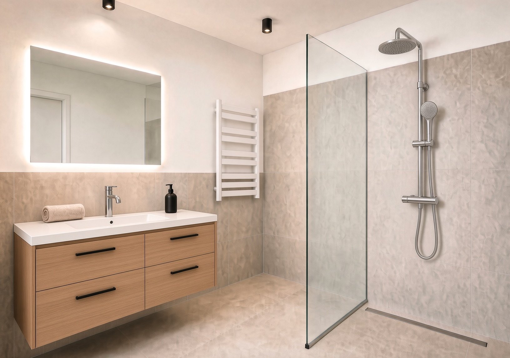 Voll Ausgestattetes Badezimmer in der homelodge Ladis