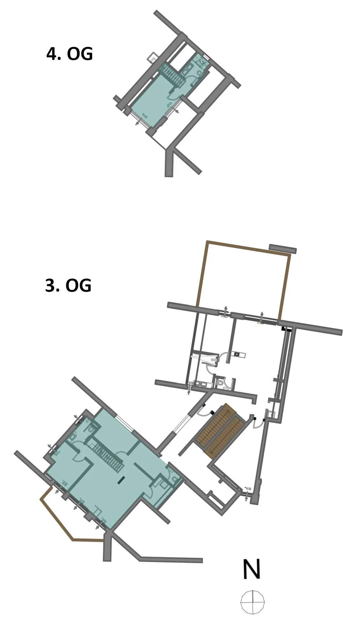 Lage von TOP 71 im 3. und 4. Obergeschoss der homelodge Ladis, Ausrichtung Süd-West
