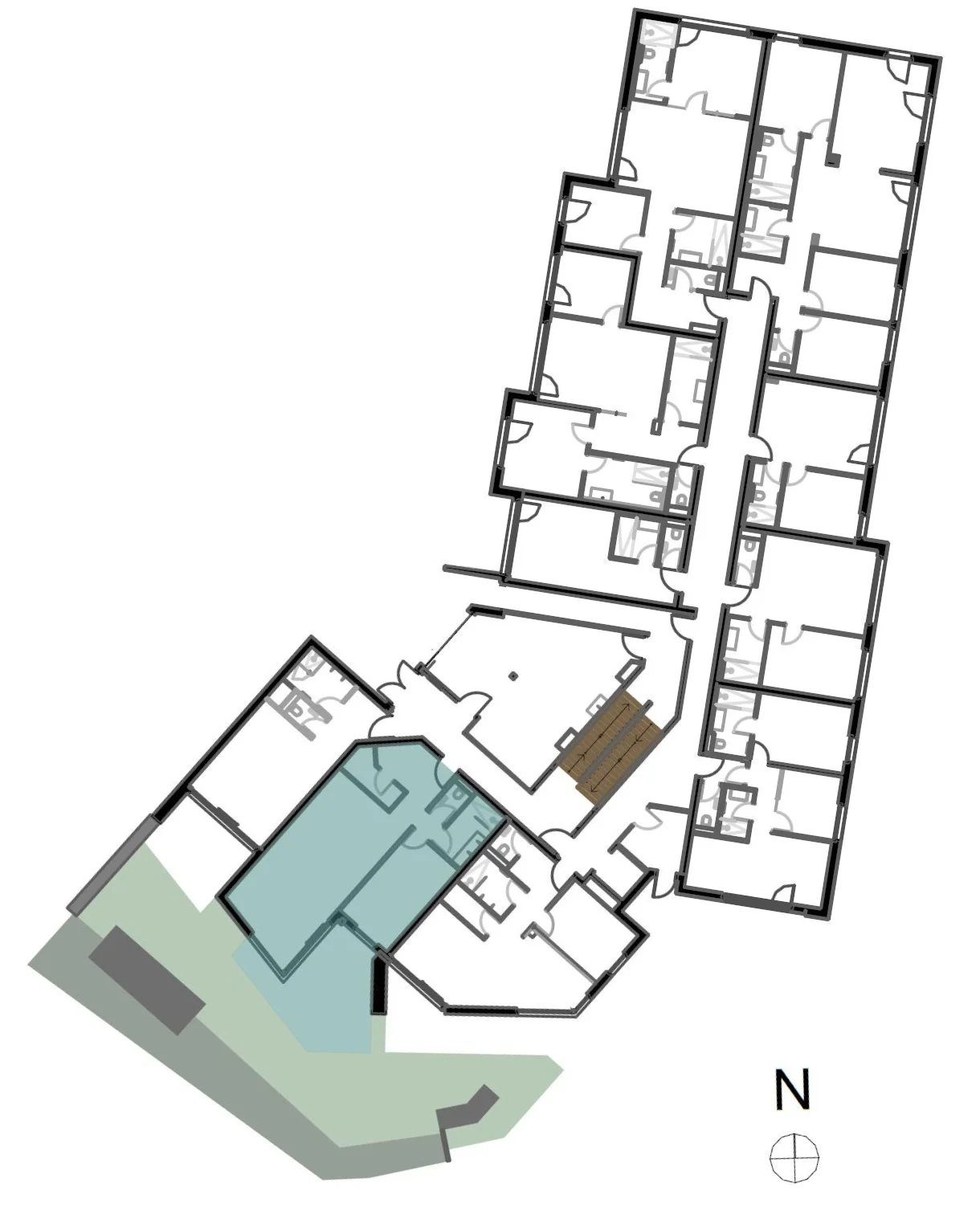 Lageplan TOP 42 mit Garten, genordet – Erdgeschoss der homelodge Ladis