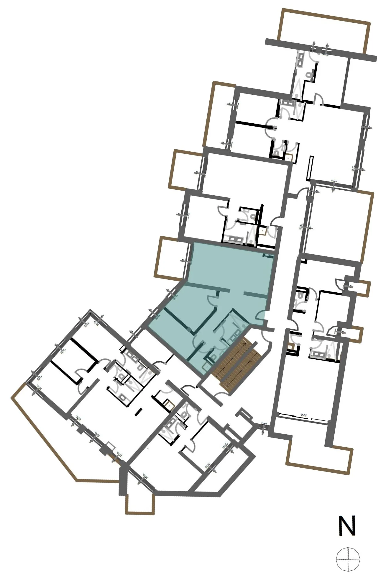 Lage von TOP 64 im 2. Obergeschoss der homelodge Ladis, Ausrichtung Nord-West