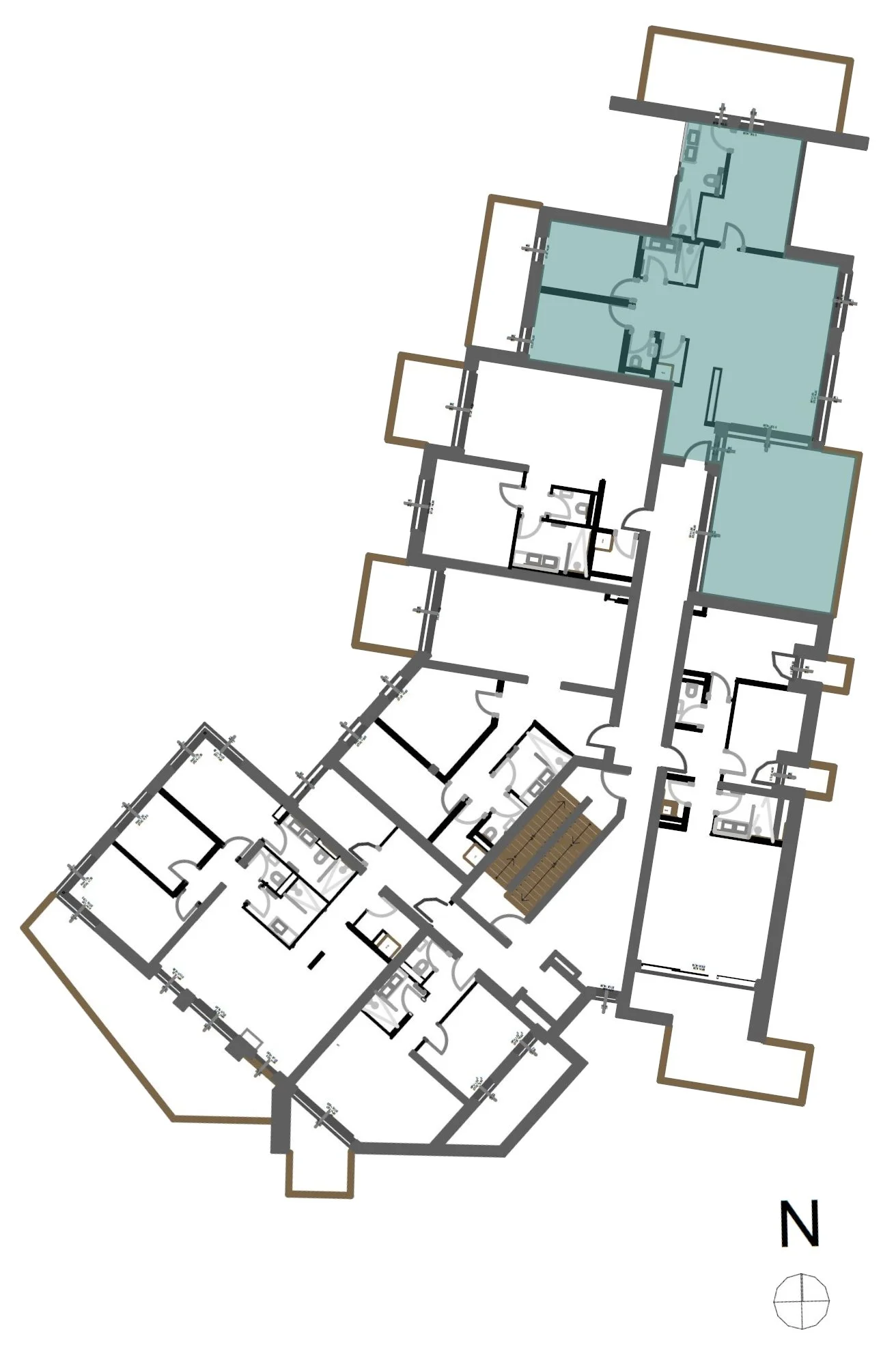 Lage von TOP 66 im 2. Obergeschoss der homelodge Ladis, Ausrichtung Ost-Nord-West