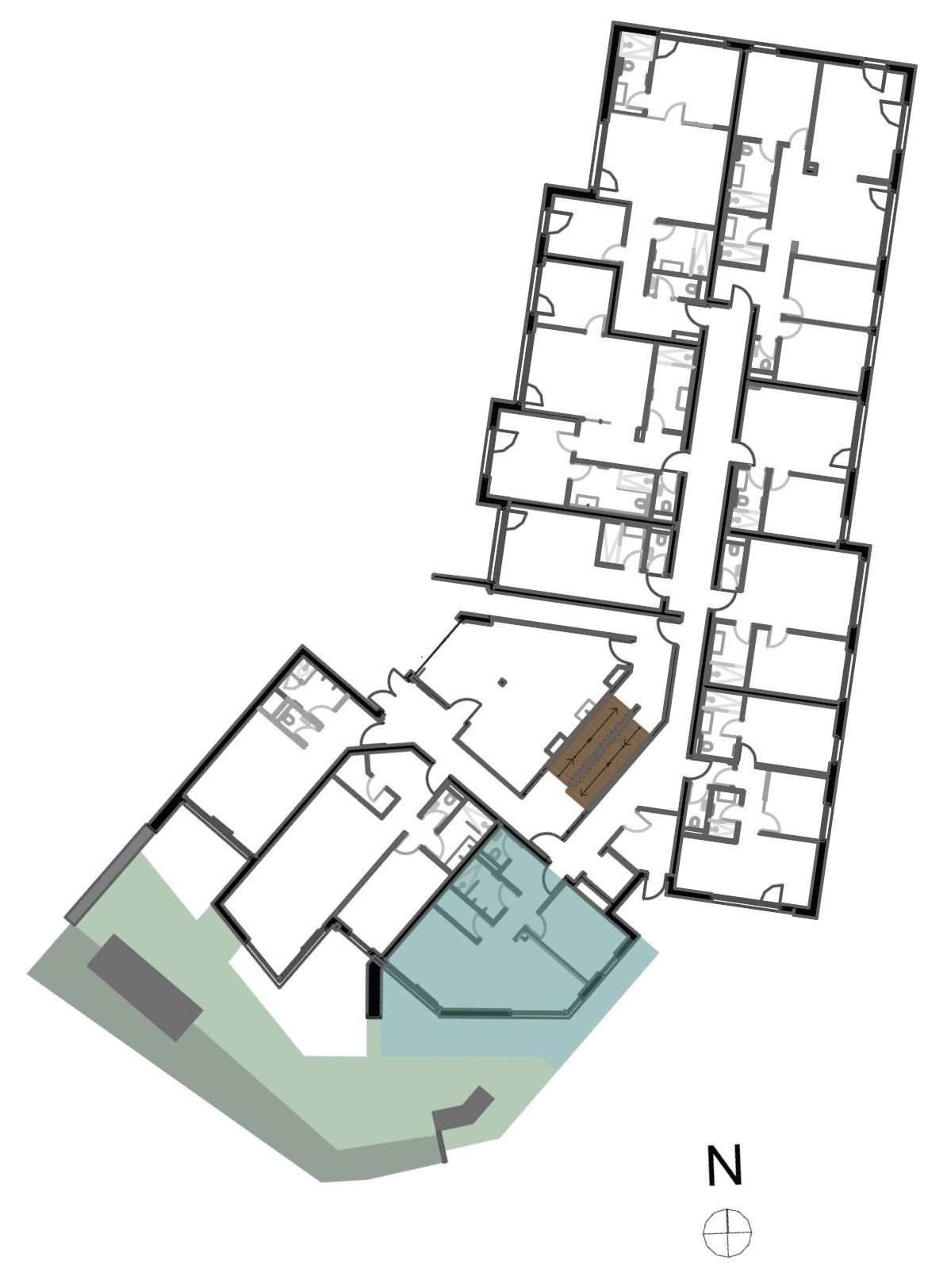 Lageplan TOP 43 mit Garten, genordet – Erdgeschoss der homelodge Ladis