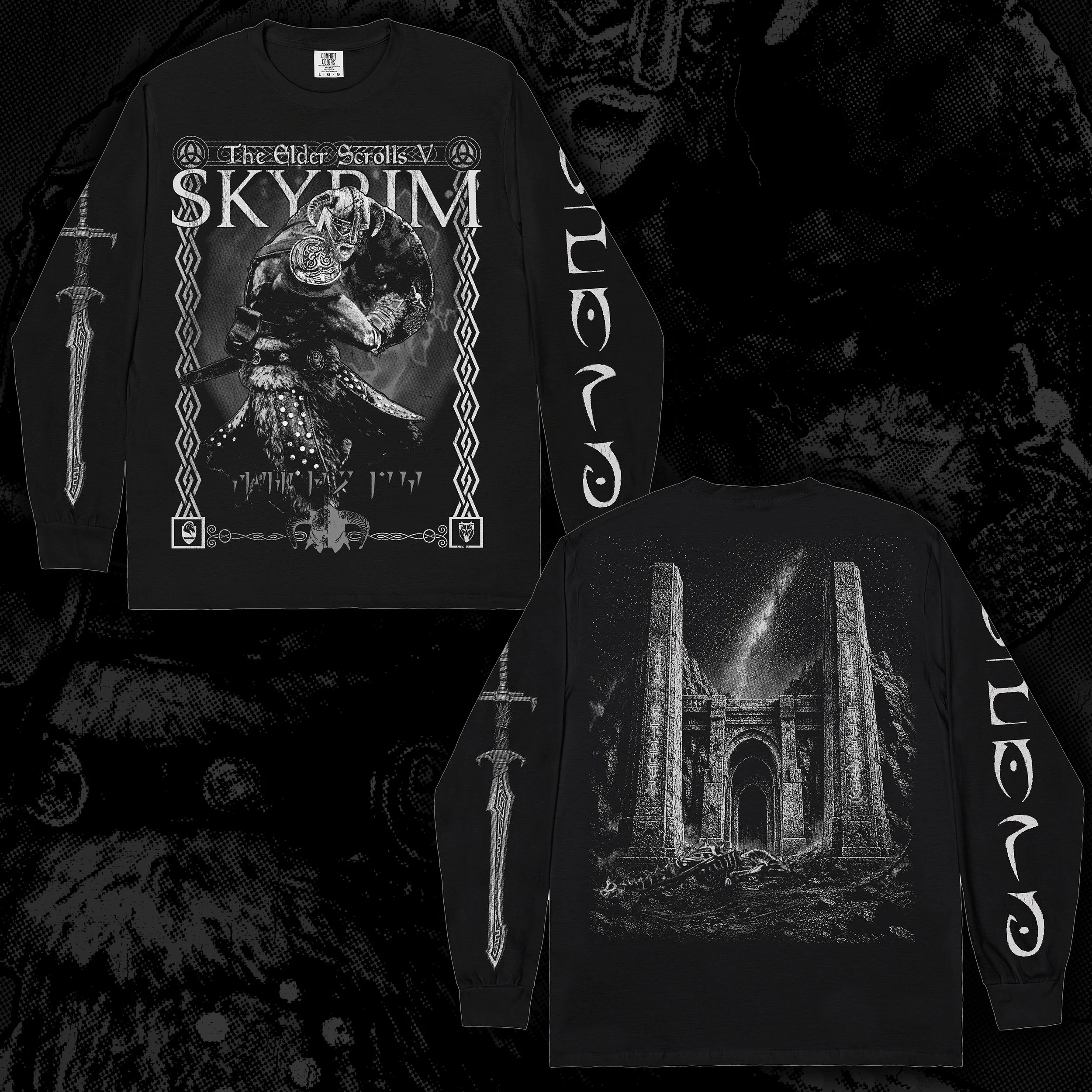 The Elder Scrolls: Skyrim Long Sleeve (Black And White)