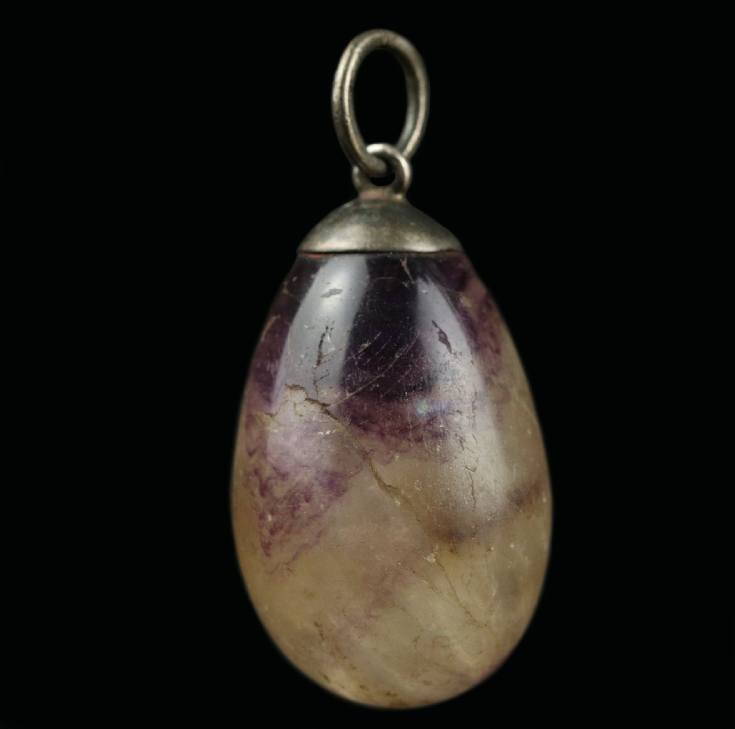 19th century Blue John egg pendant