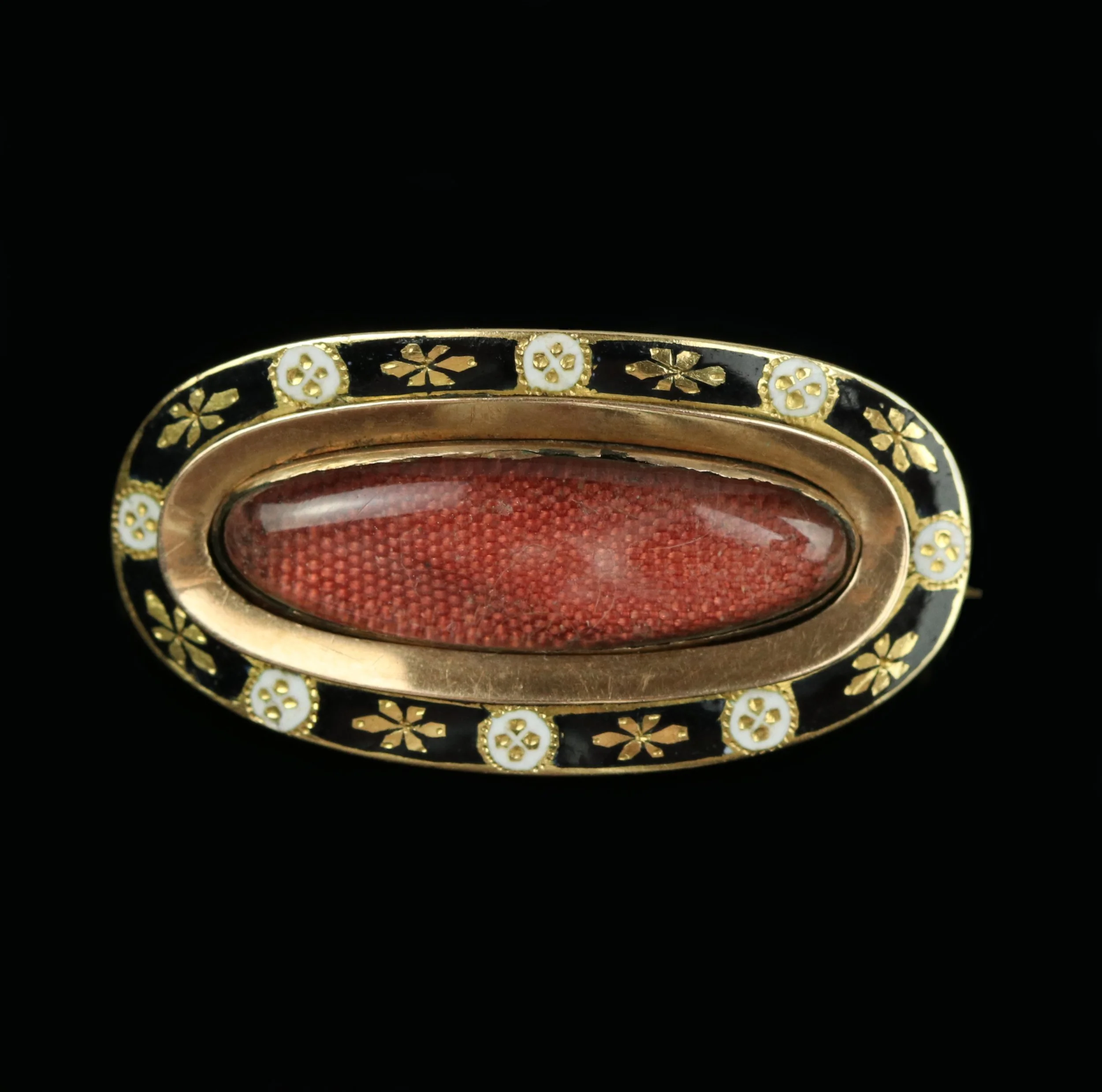 Georgian gold enamel mourning brooch, Mary Ellen Cuff