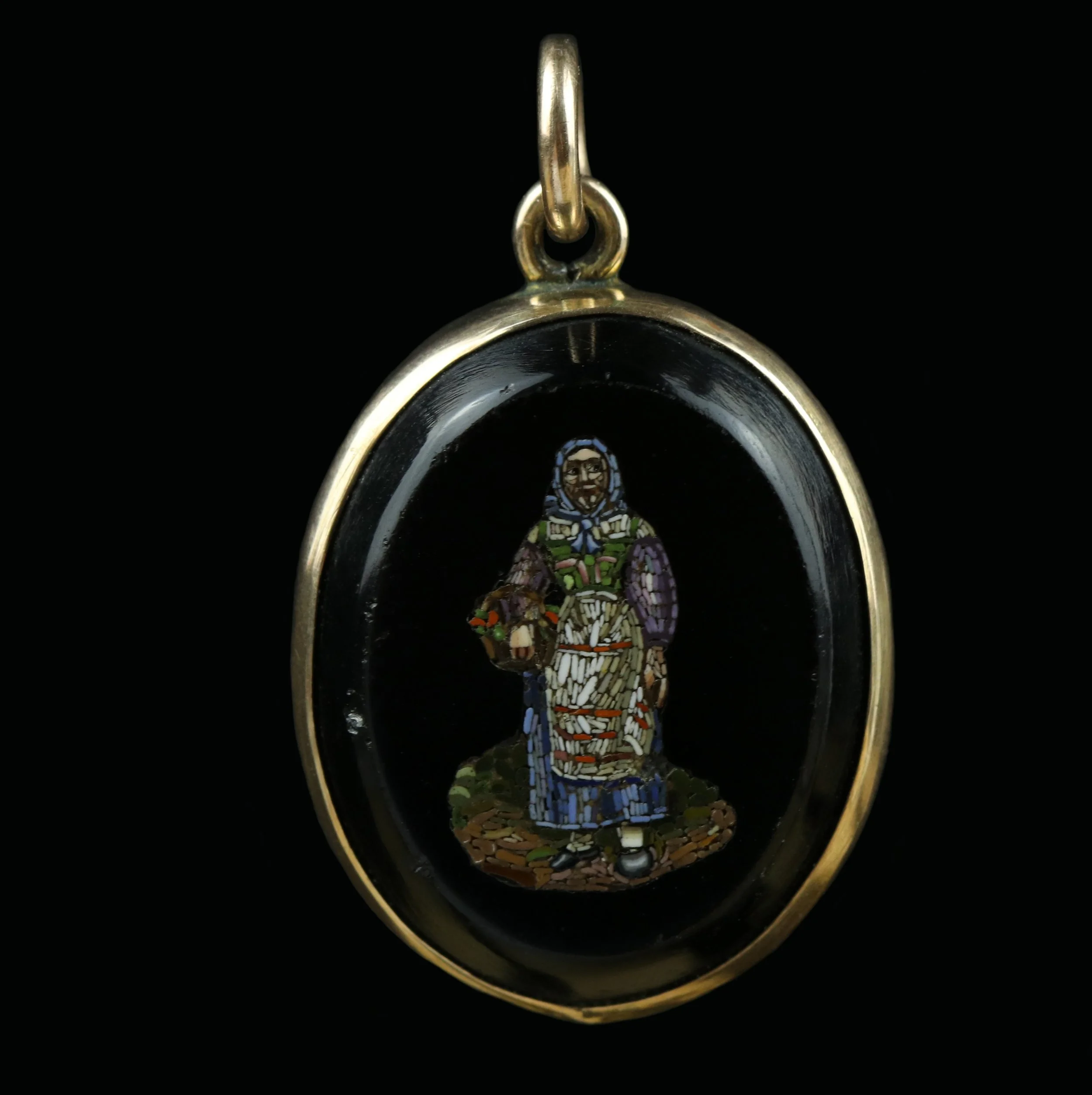 Mid to late 19th century micro mosaic locket