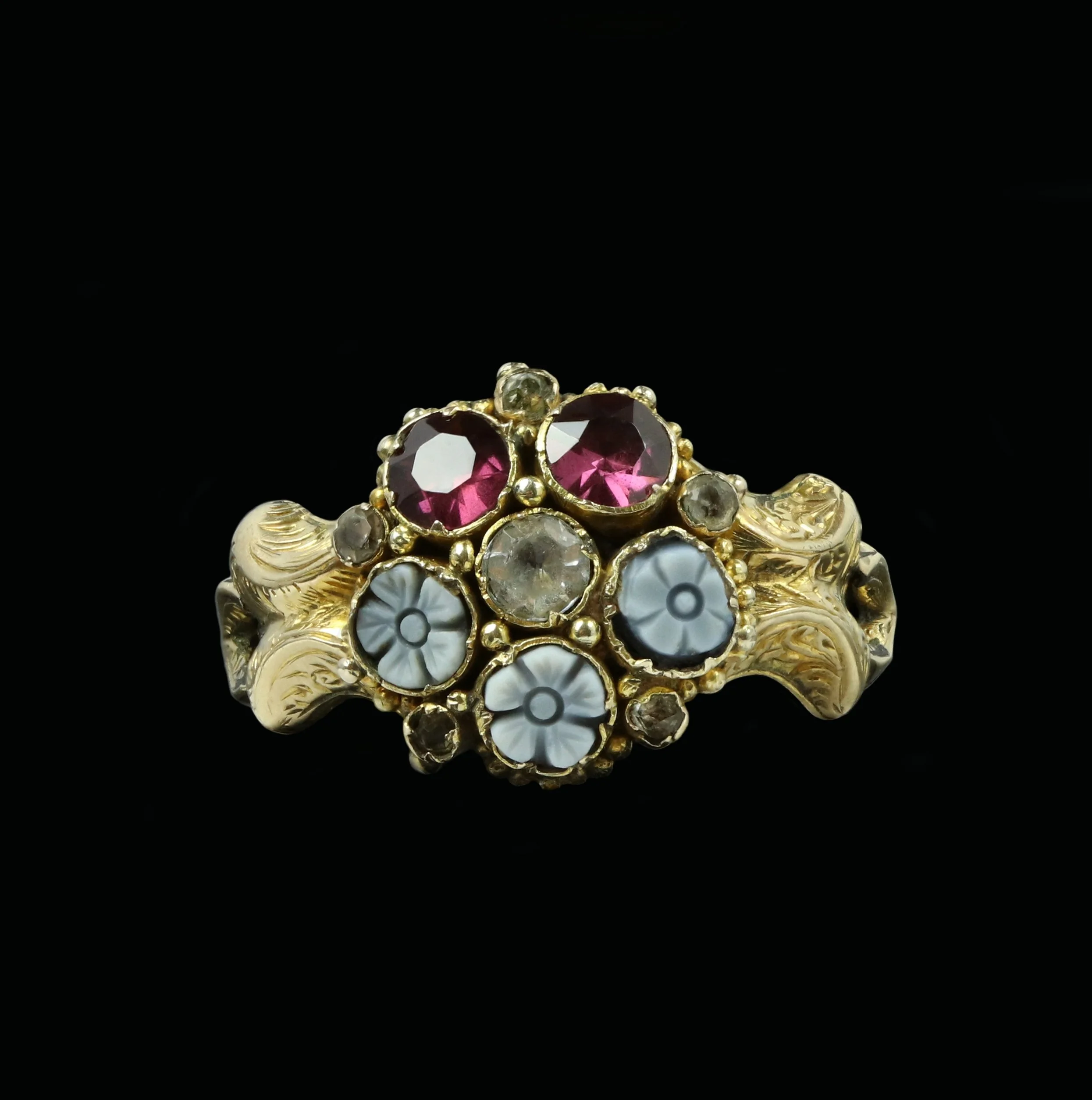 Mid Victorian gold sentimental pansy ring