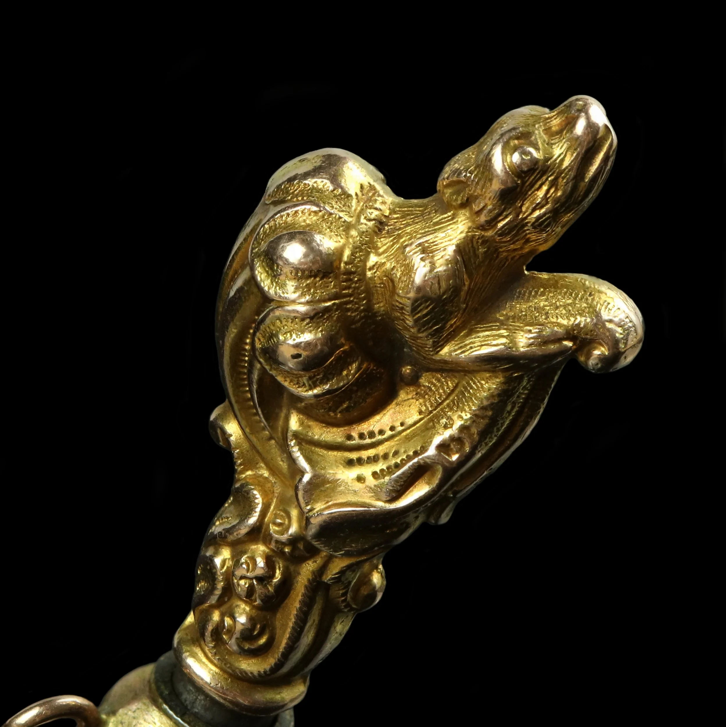 Unusual Victorian gold watch key pendant