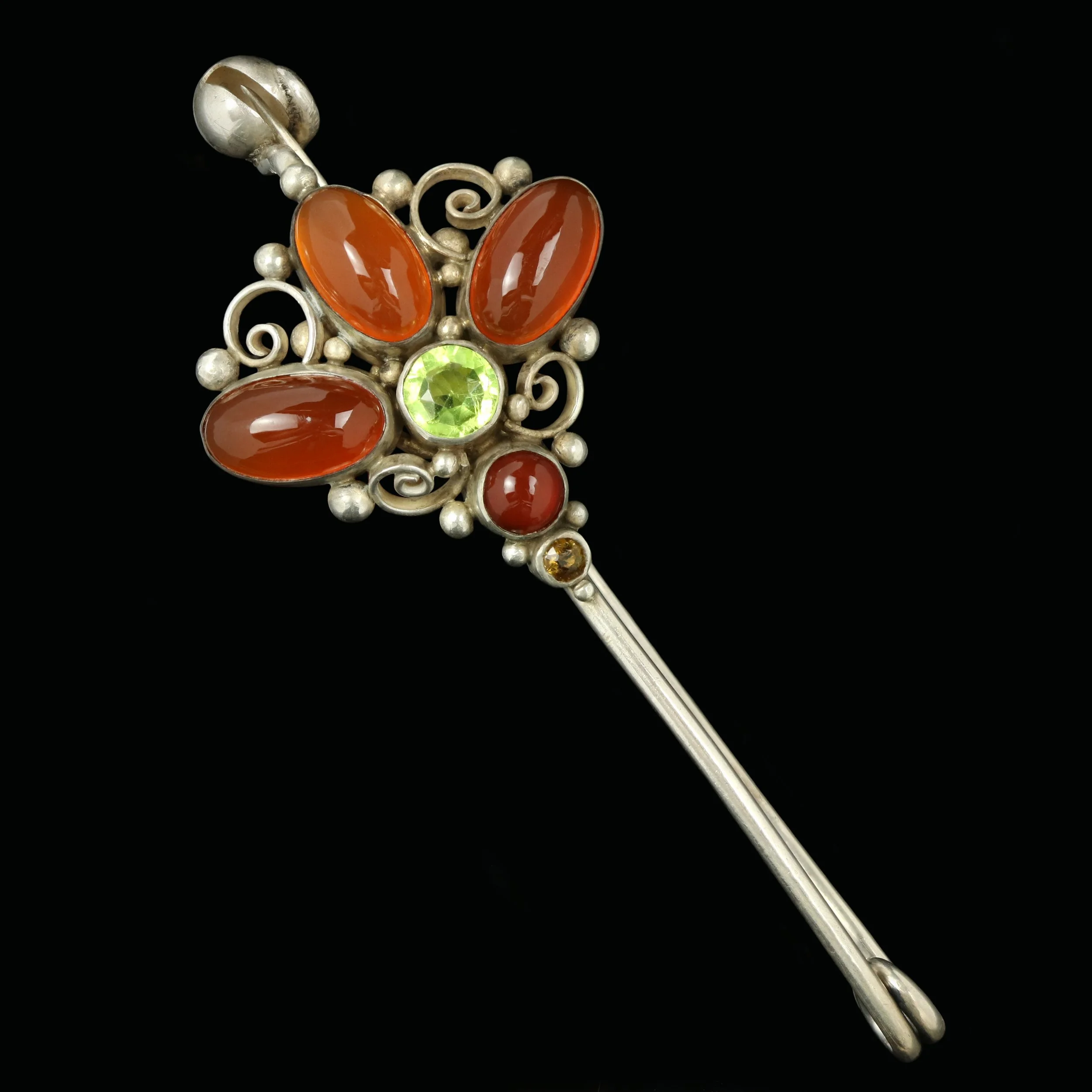 Arts & Crafts silver and gem-set brooch, by Dorrie Nossiter