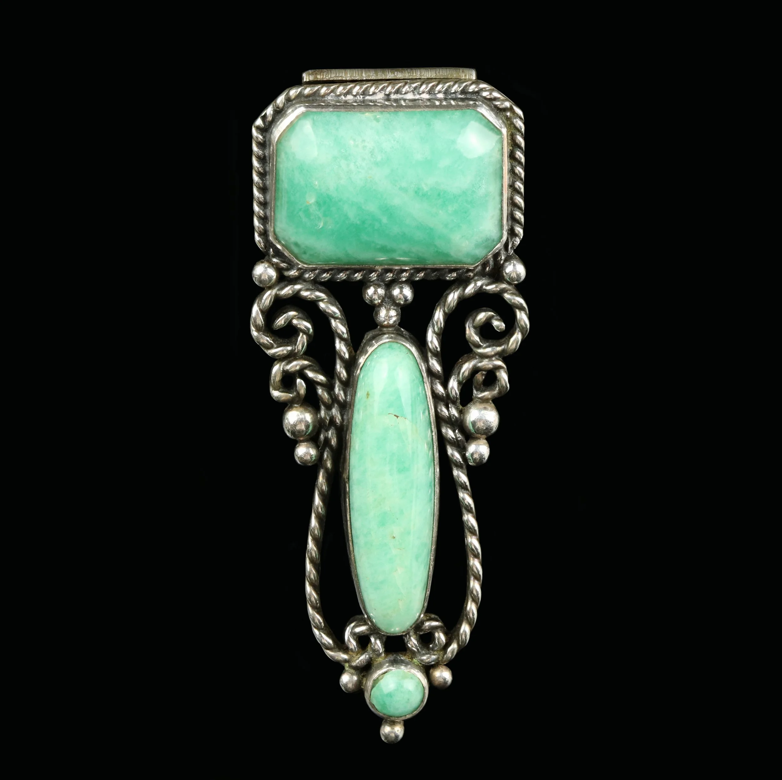 Arts & Crafts silver amazonite clip