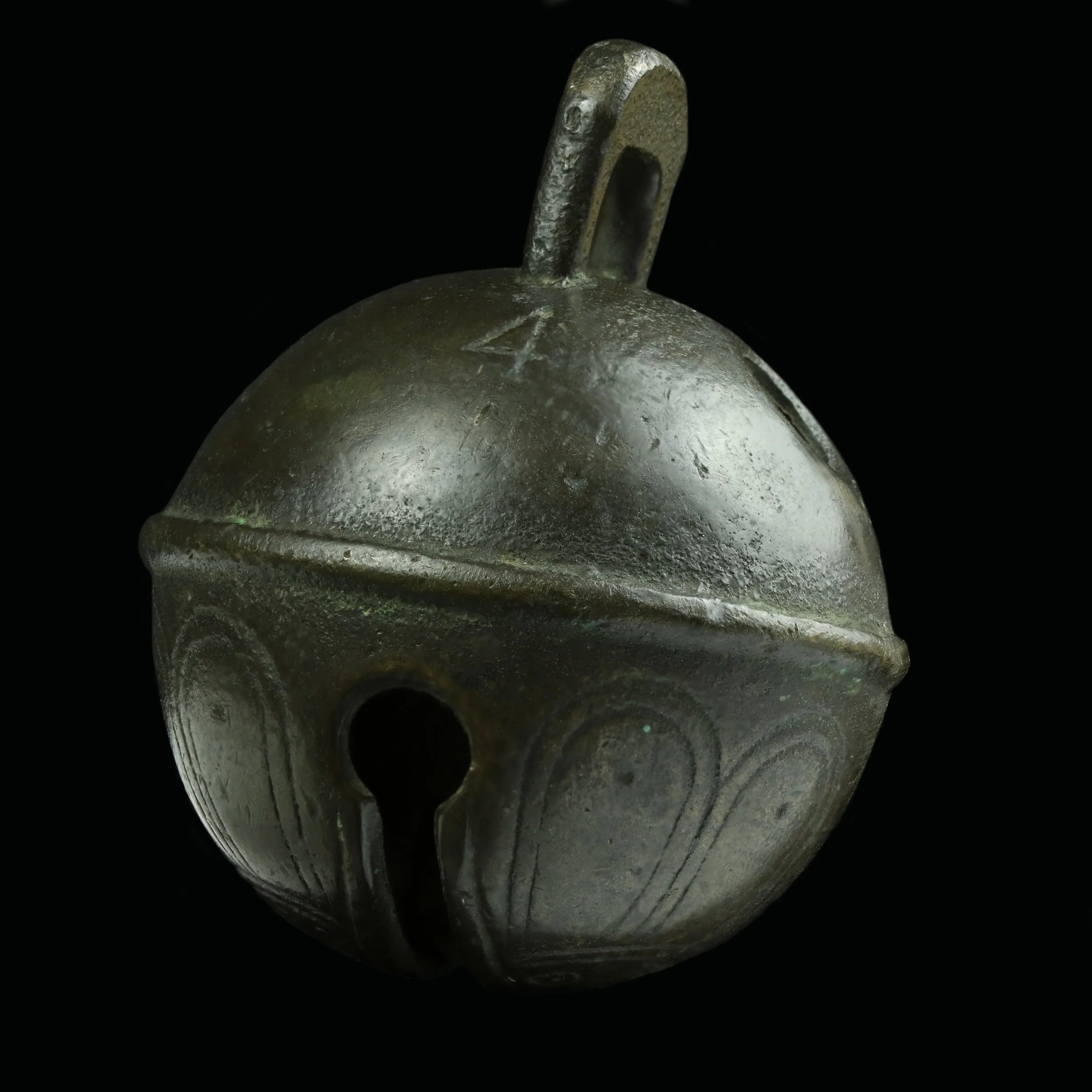 Late 17th century bronze crotal bell, by Robert Wells foundry