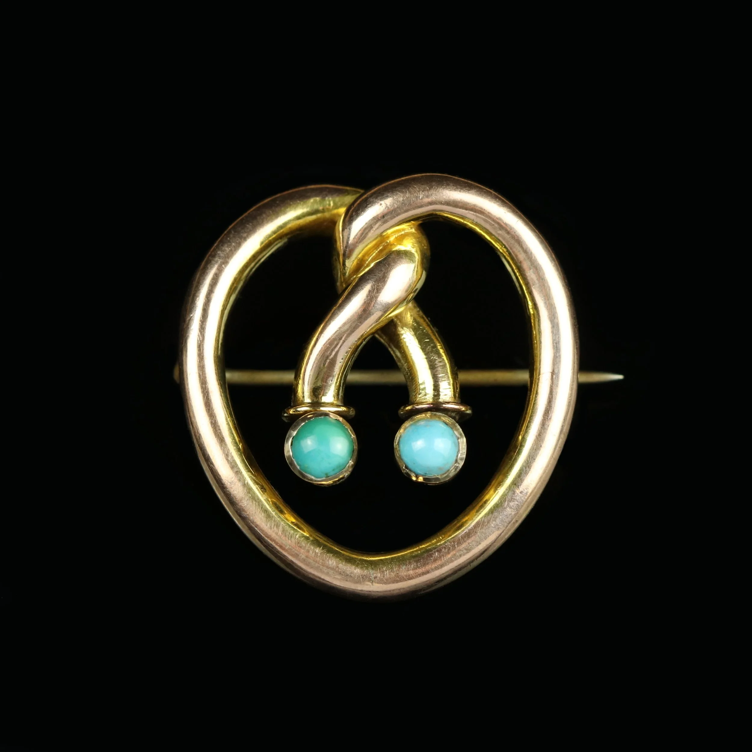 Early 20th century 9ct gold turquoise heart brooch