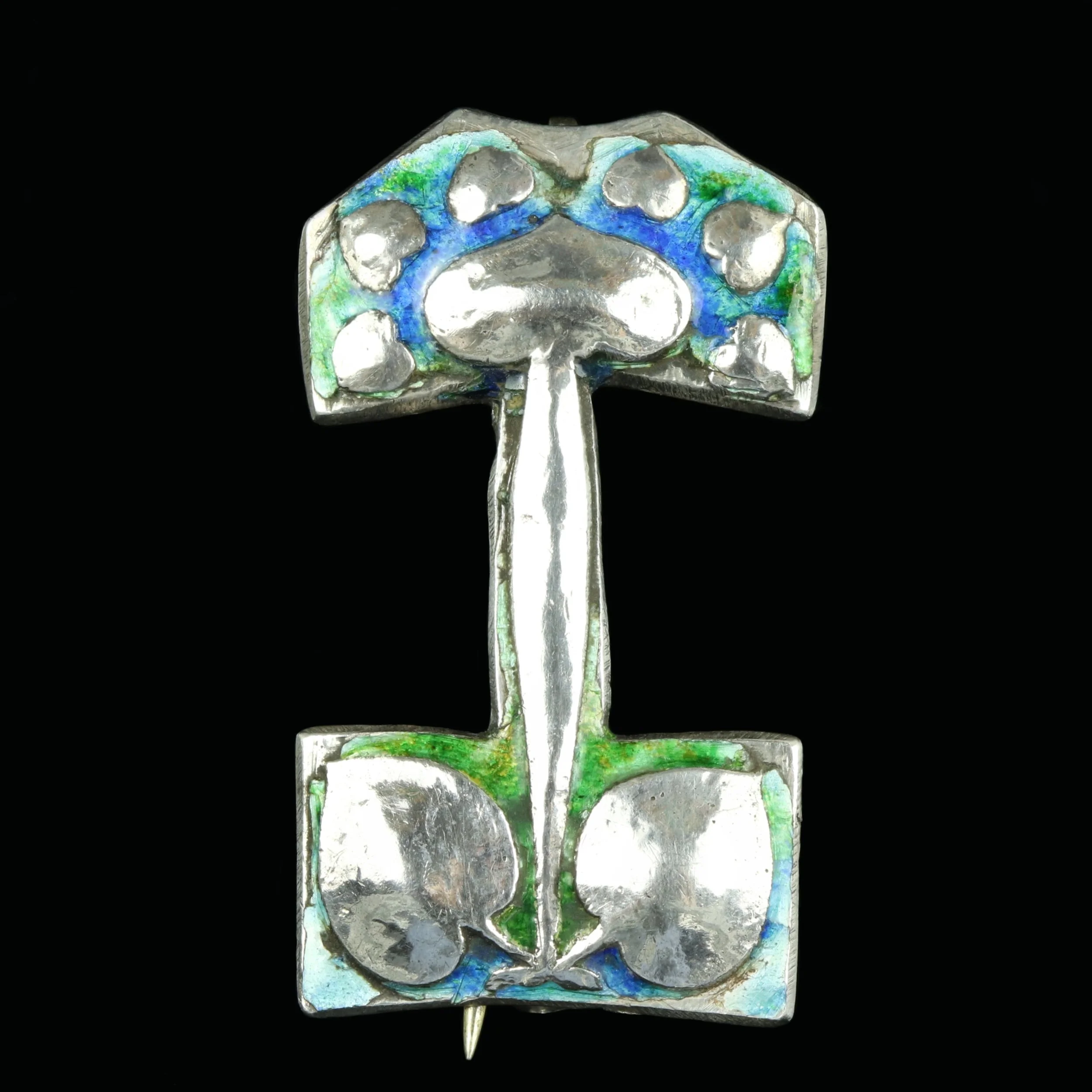 Arts & Crafts silver enamel brooch, Archibald Knox for Liberty & Co.