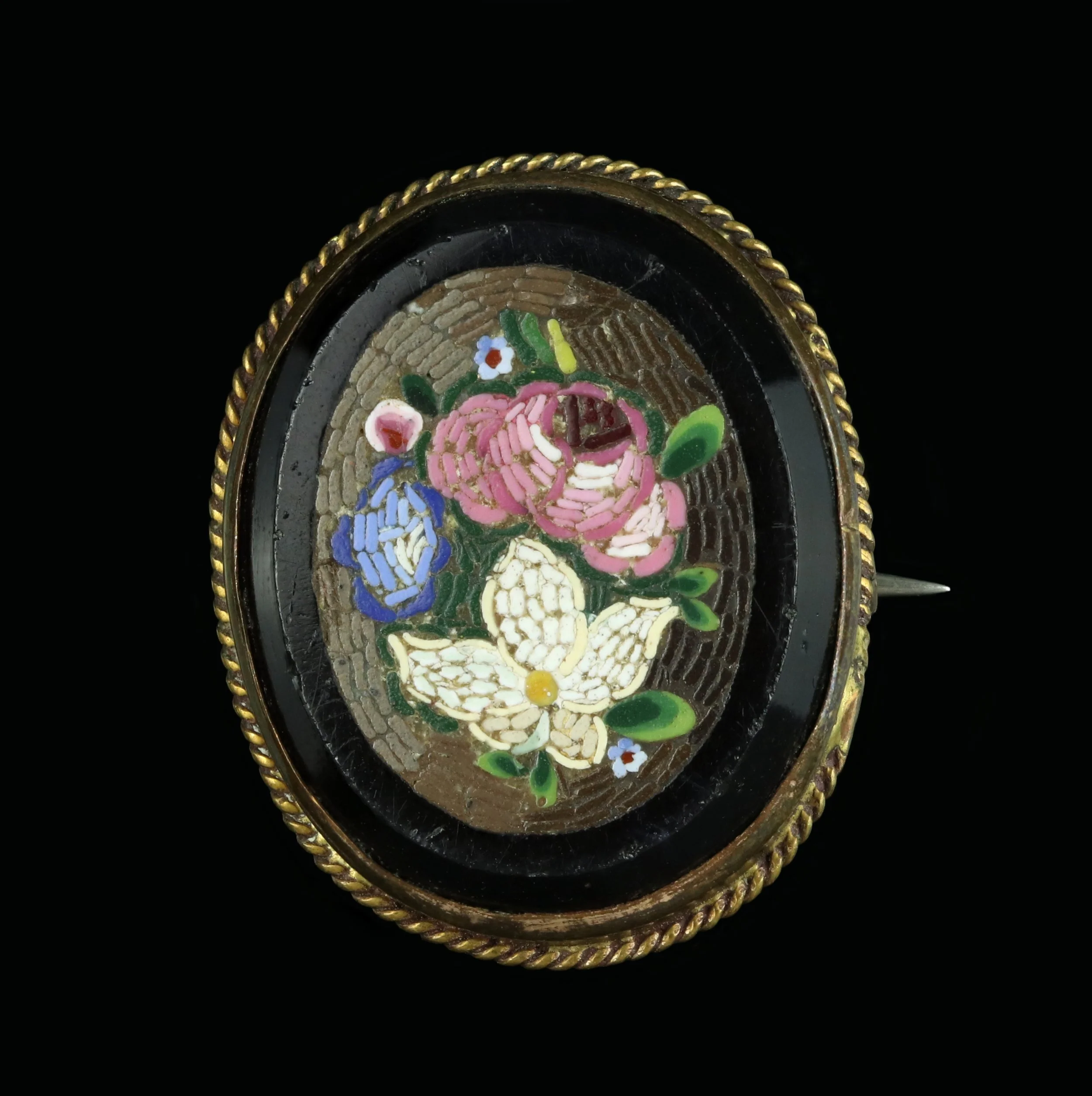 19th century micro mosaic brooch