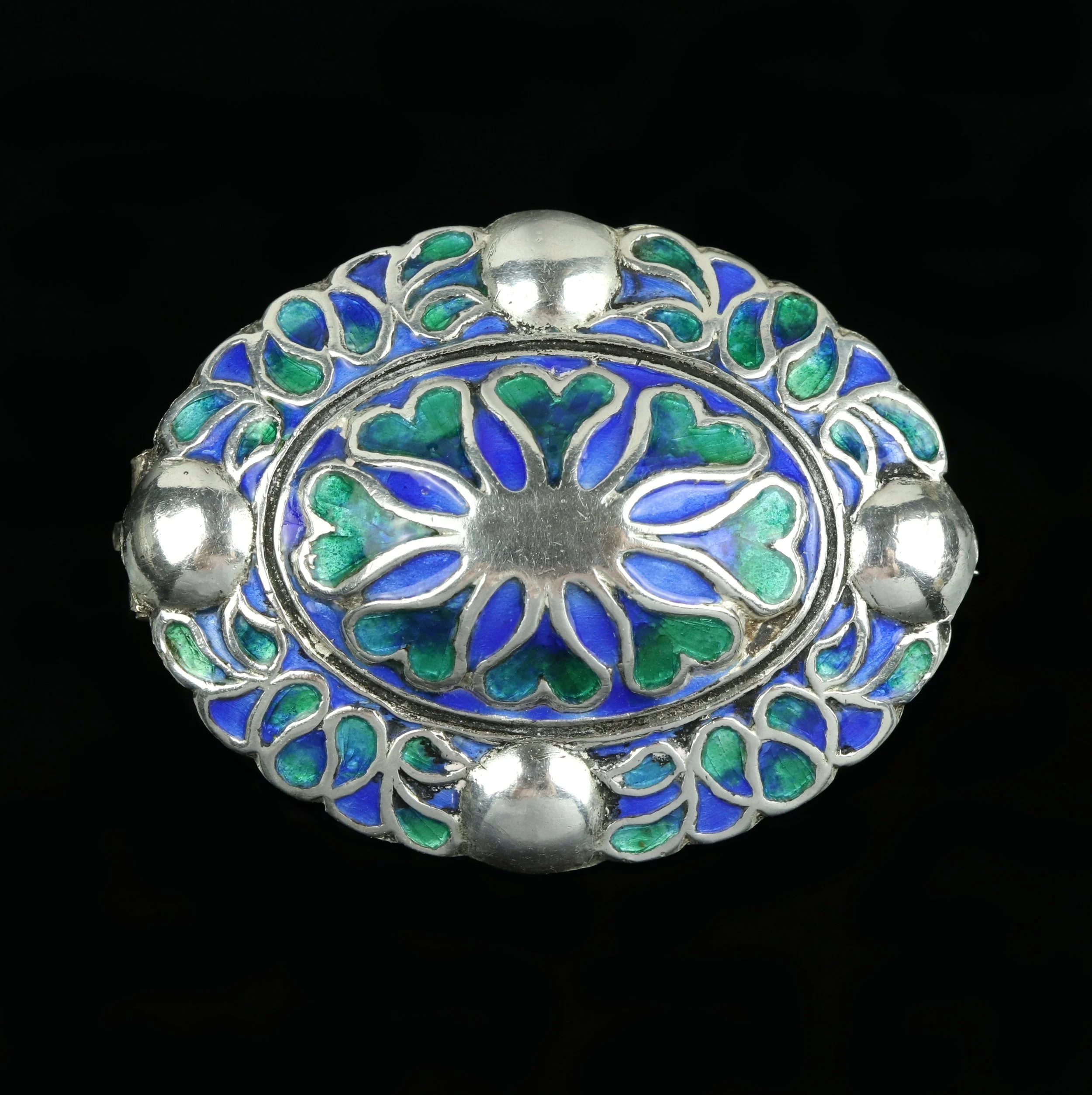 Arts & Crafts silver and enamel brooch