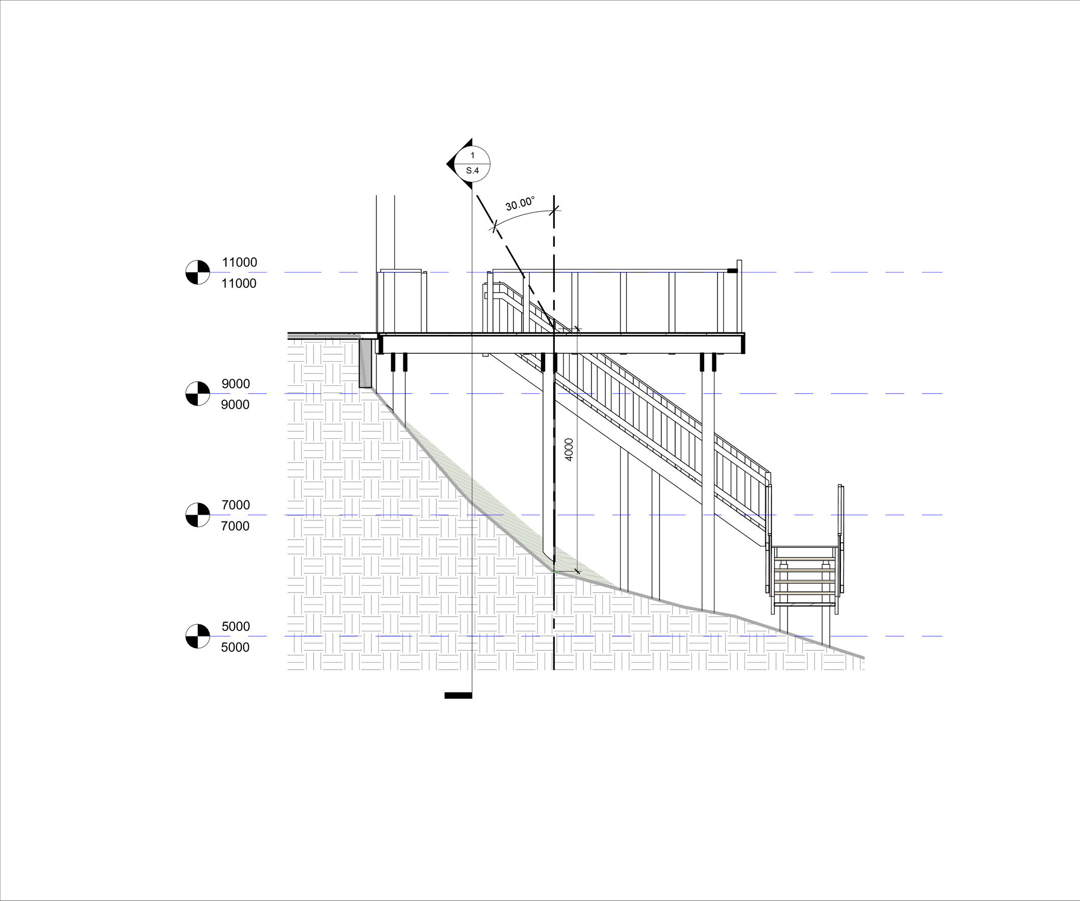 A section of the works are undertaken in the public road reserve, creating complications in the design.