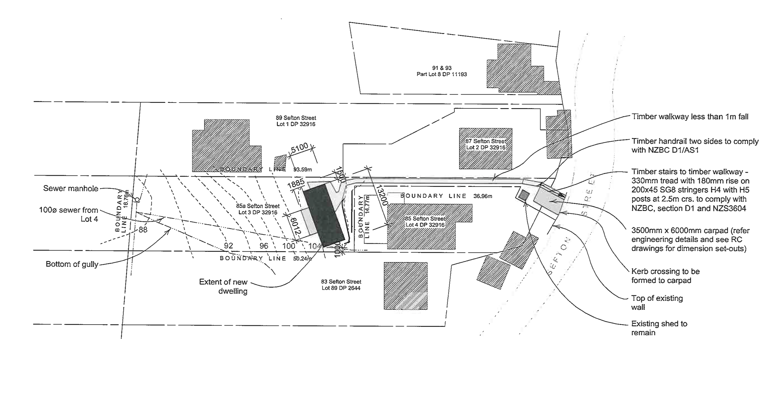 Provided surveying information to be worked off of.