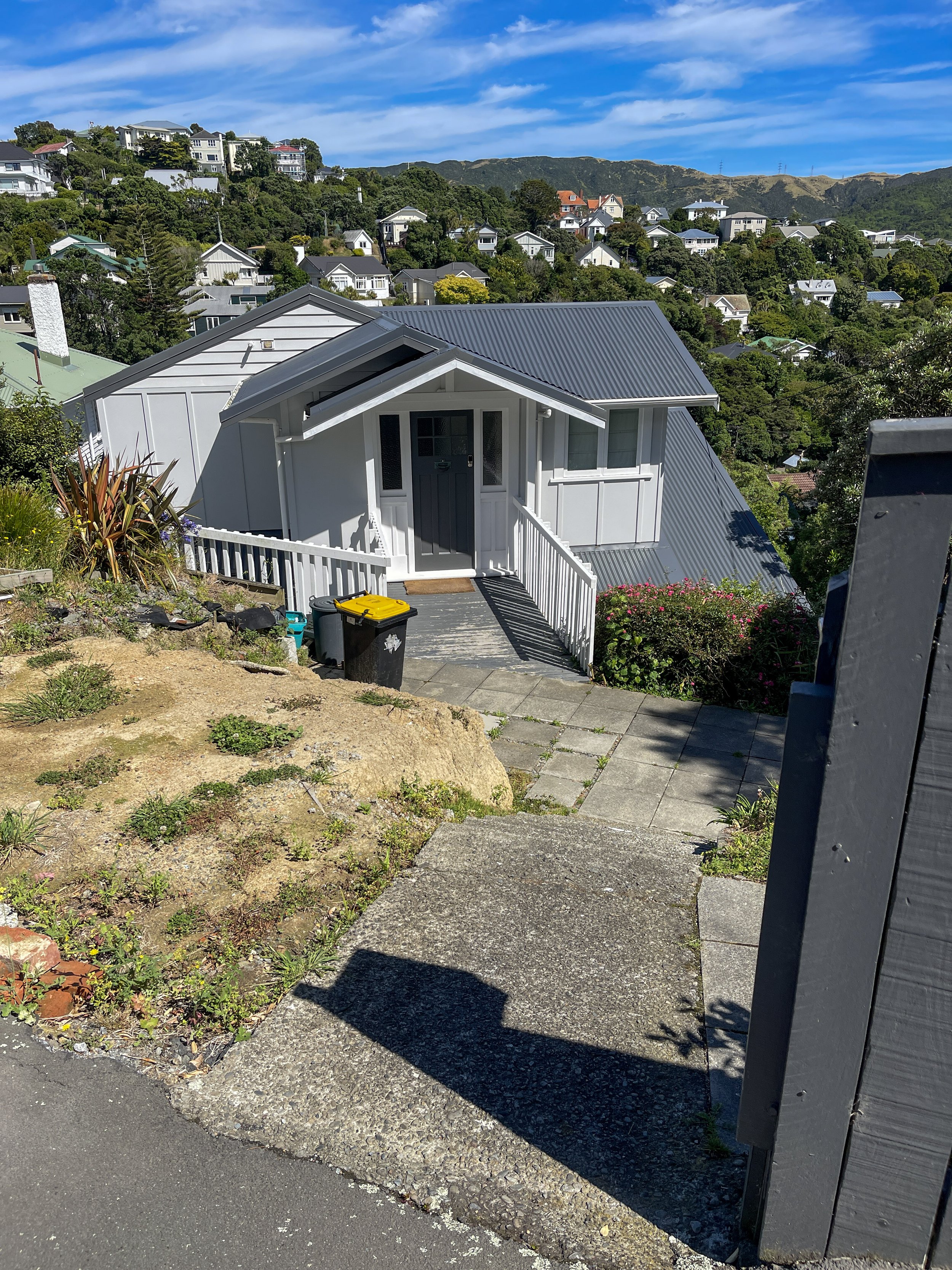 View down from the footpath to the home.
