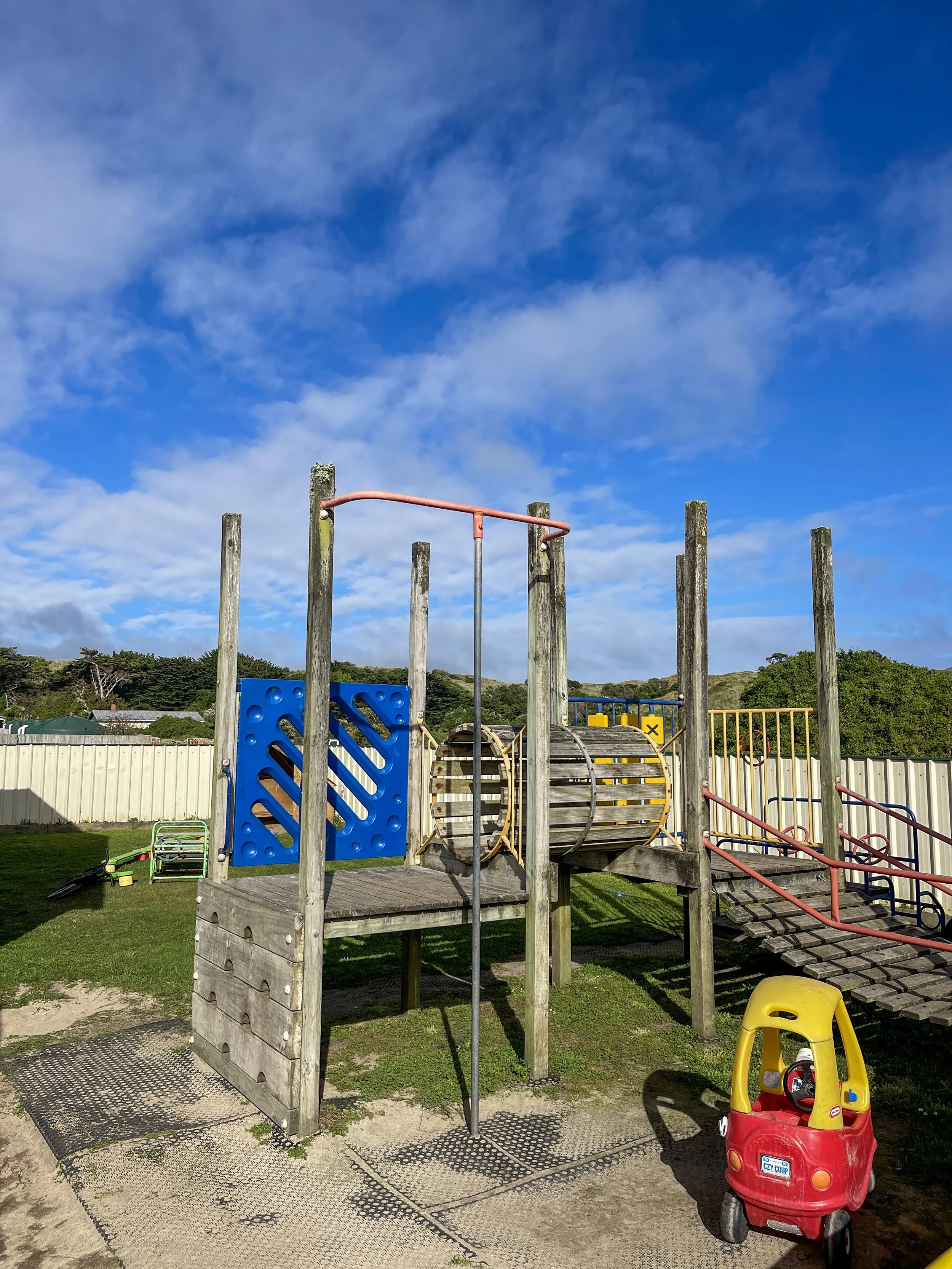 Playground equipment were not up to current New Zealand safety standards.