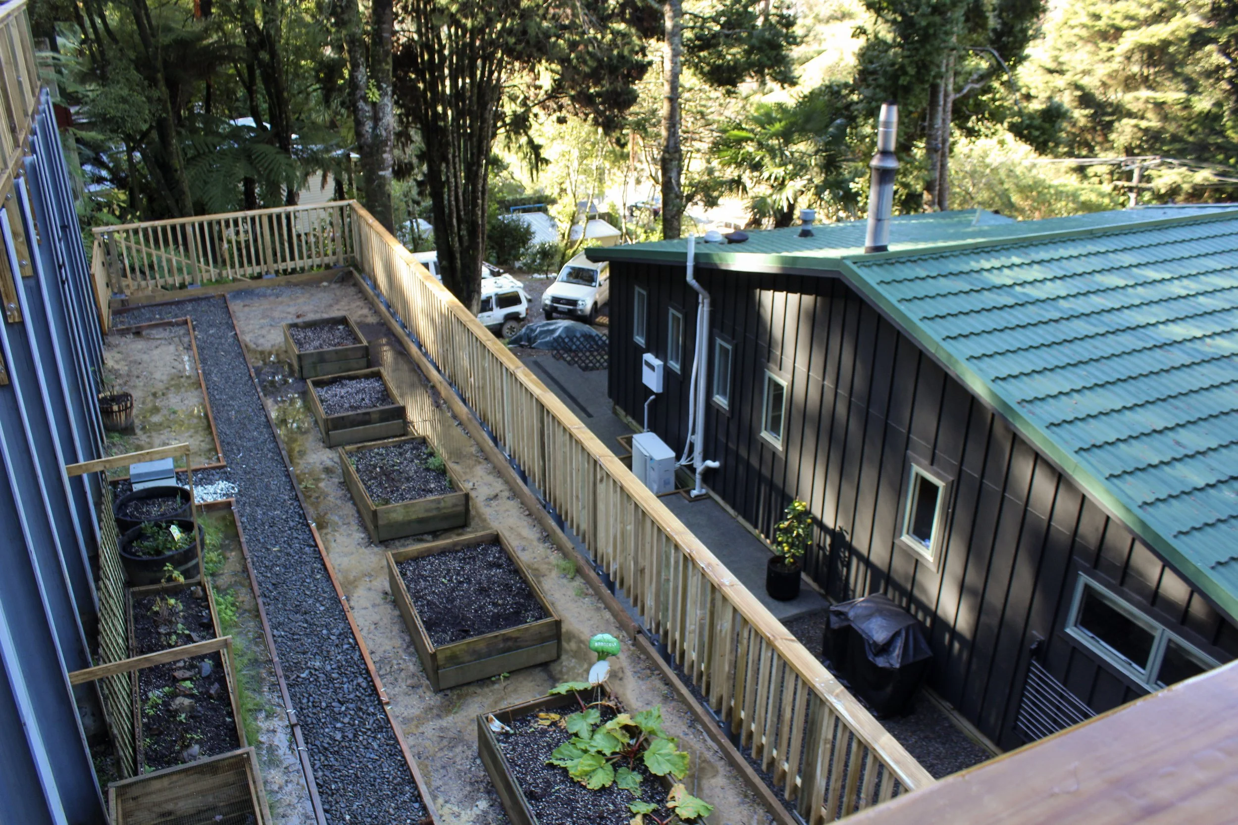 View overlooking the space between walls 1 and 2.