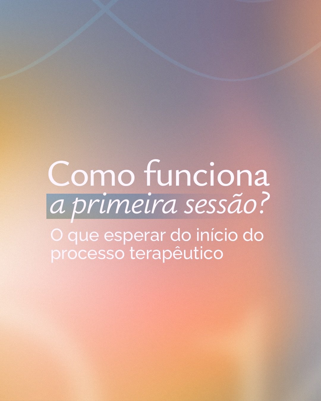 A primeira sess&atilde;o costuma gerar expectativa, e, muitas vezes, inseguran&ccedil;a.

N&atilde;o &eacute; necess&aacute;rio chegar com tudo organizado ou saber exatamente o que dizer. O in&iacute;cio do processo &eacute; dedicado &agrave; compree