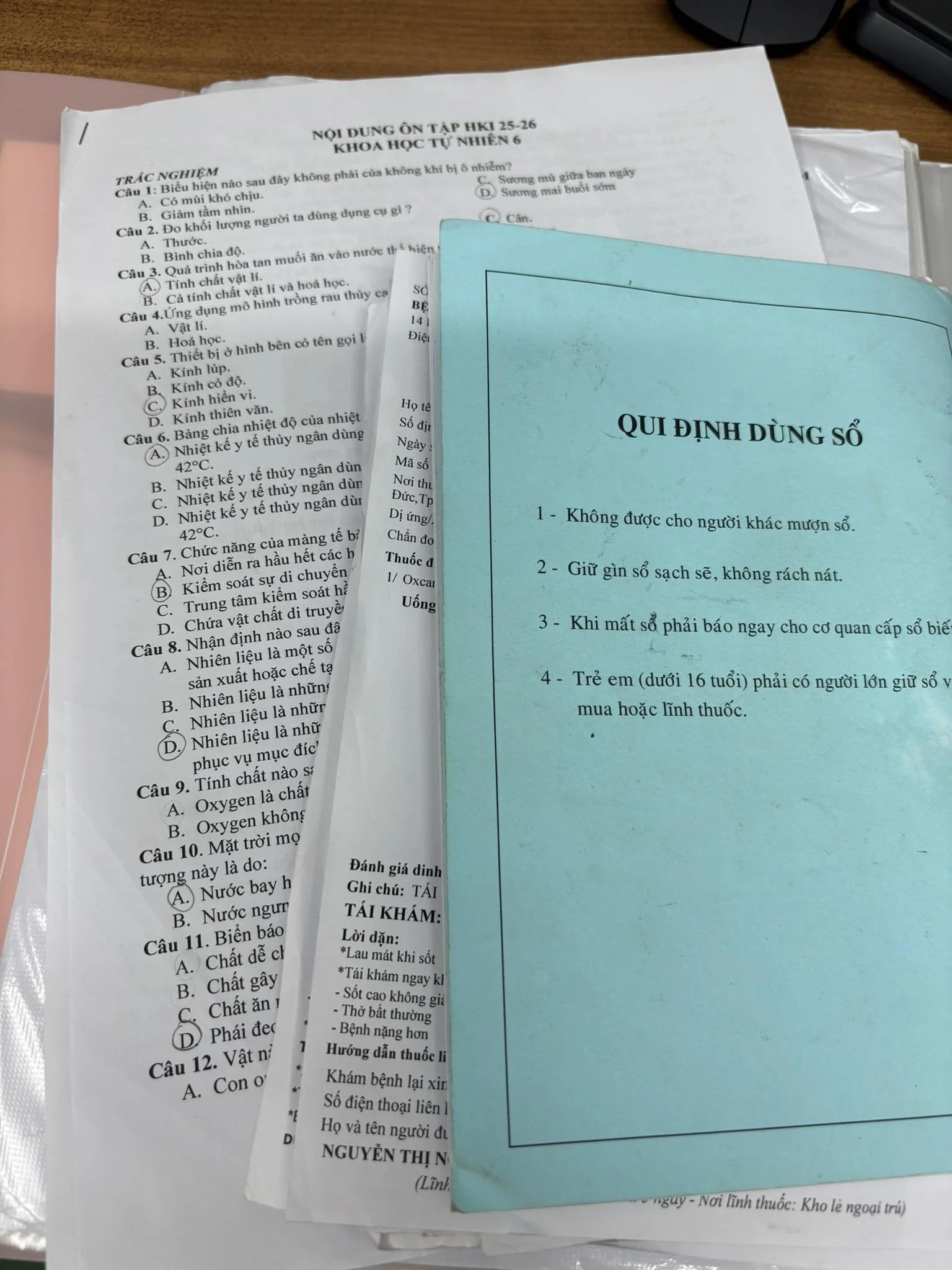SỔ KHÁM &amp; SỔ ÔN TẬP