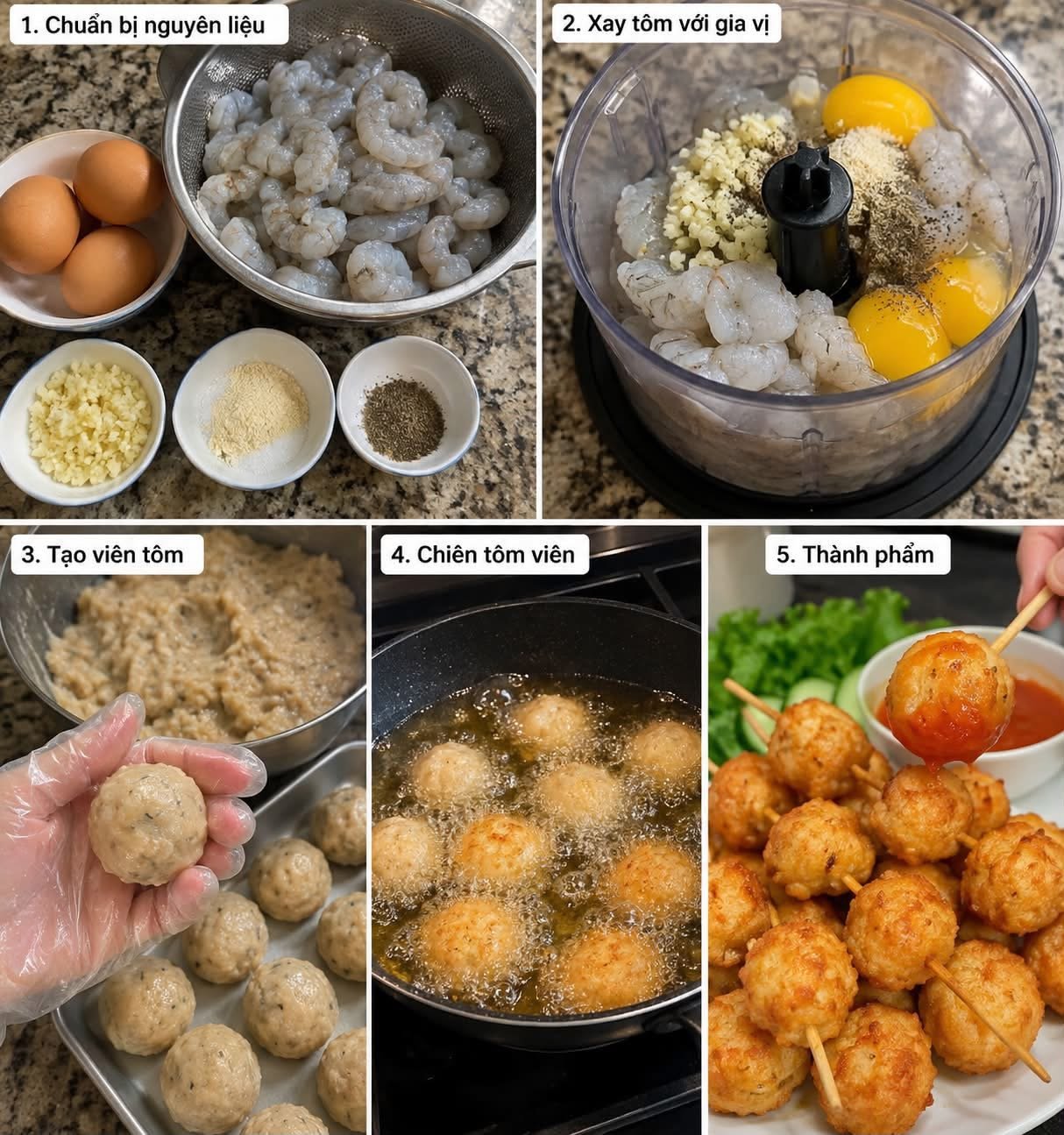 Món ăn vặt cho bé: tôm viên chiên keto