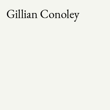 Book cover with the title 'Gillian Conoley' in black text on a white background.