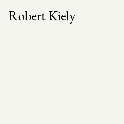 Book cover with the text 'Robert Kiely' in black font on a white background.