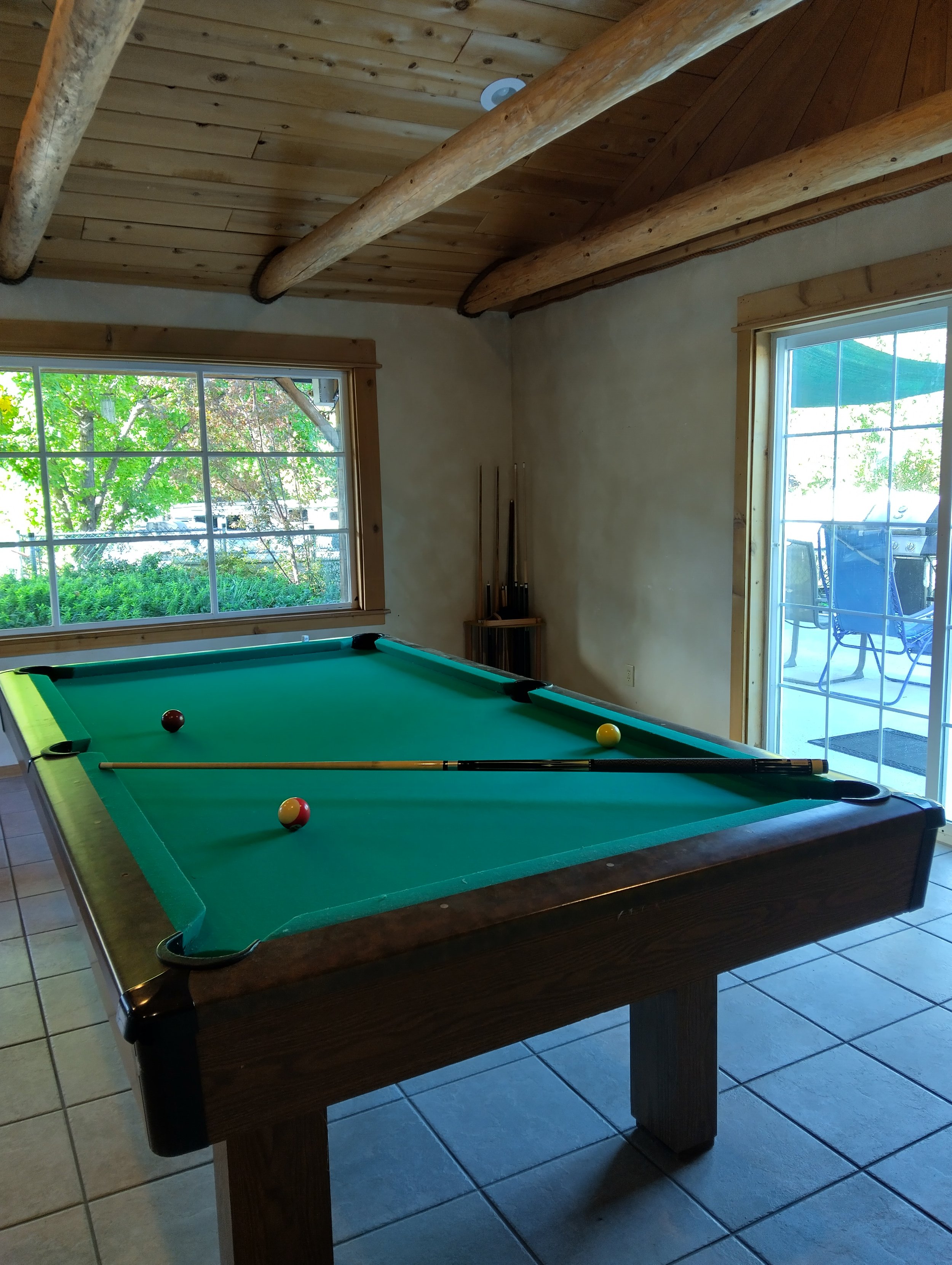 Pool table in clubhouse