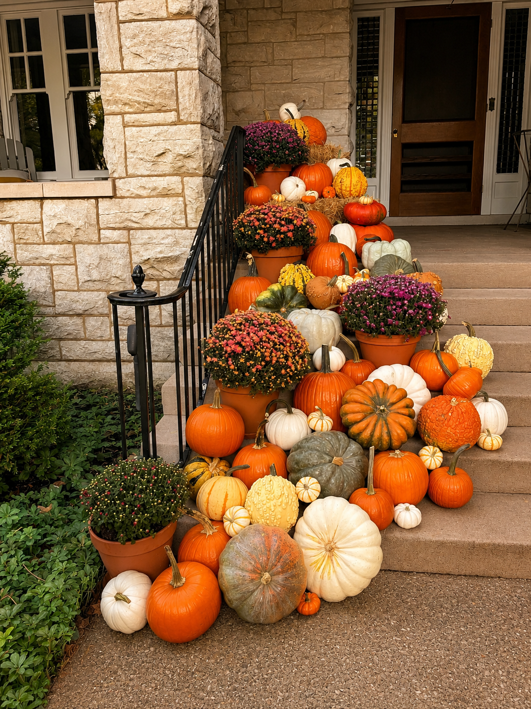 Porch Pumpkin display Lexington Kentucky Gourd and porch.png