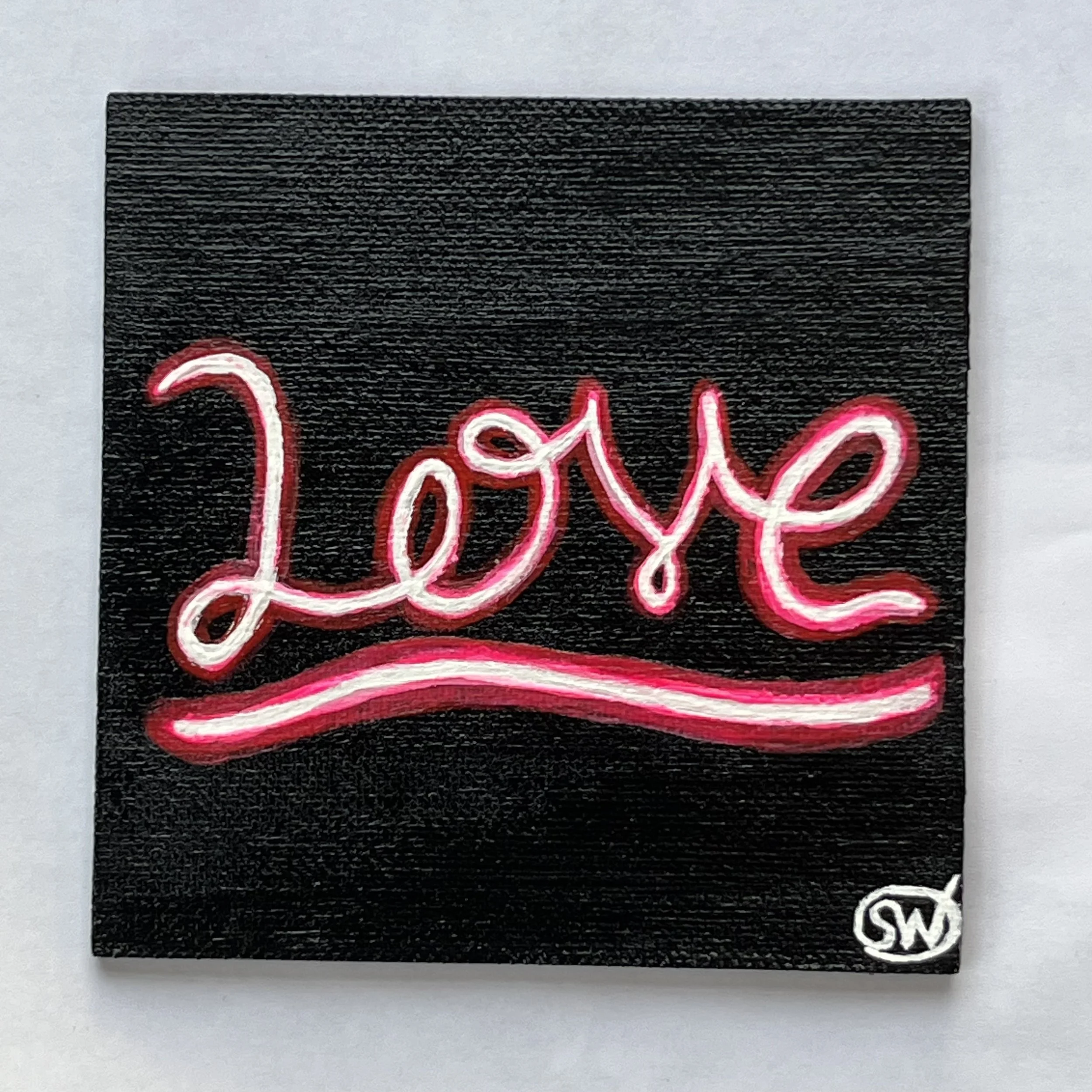 Love Neon Light Magnetic Painting (Square, 4" x 4")