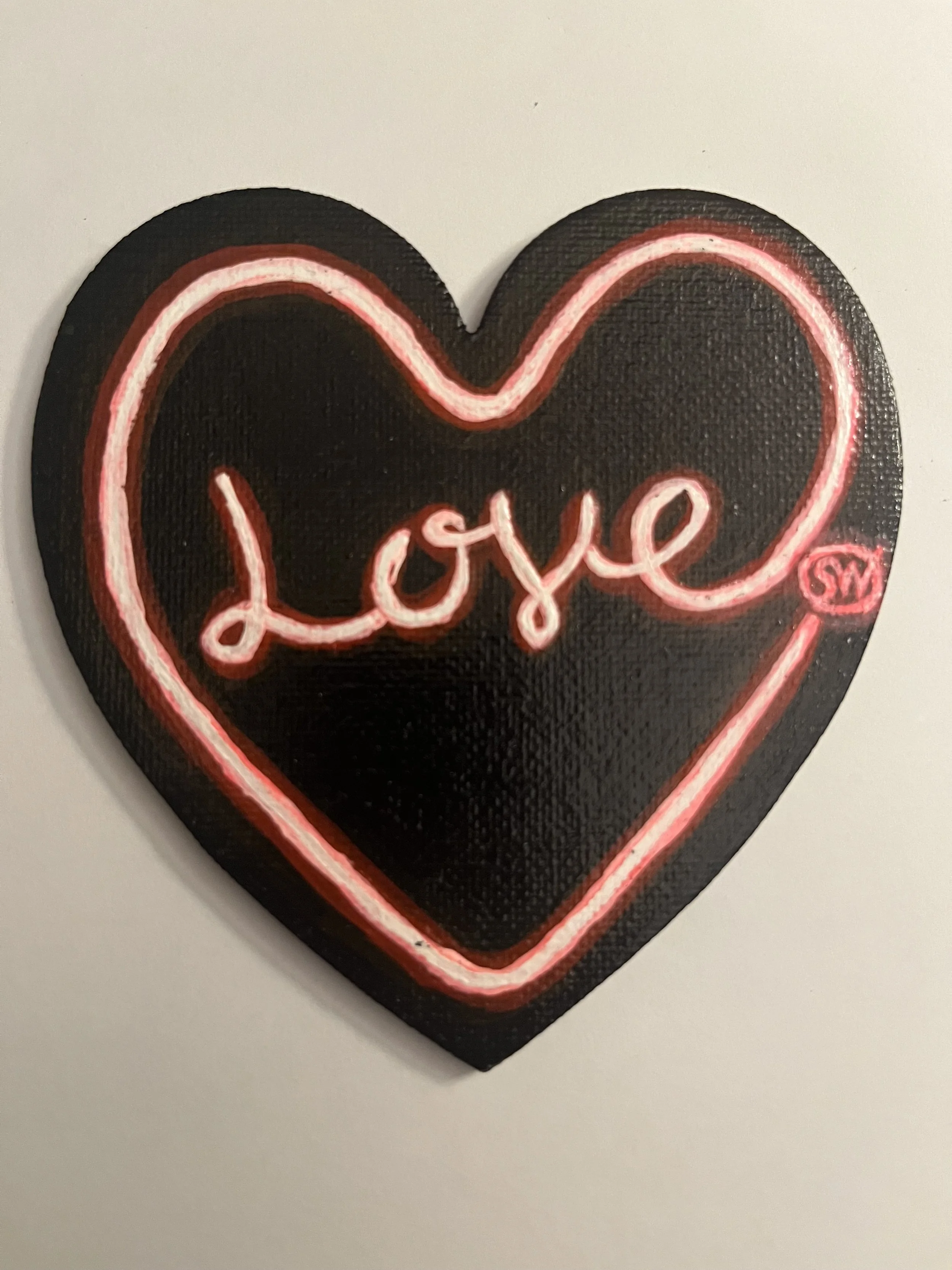 Love Heart Neon Magnet Painting