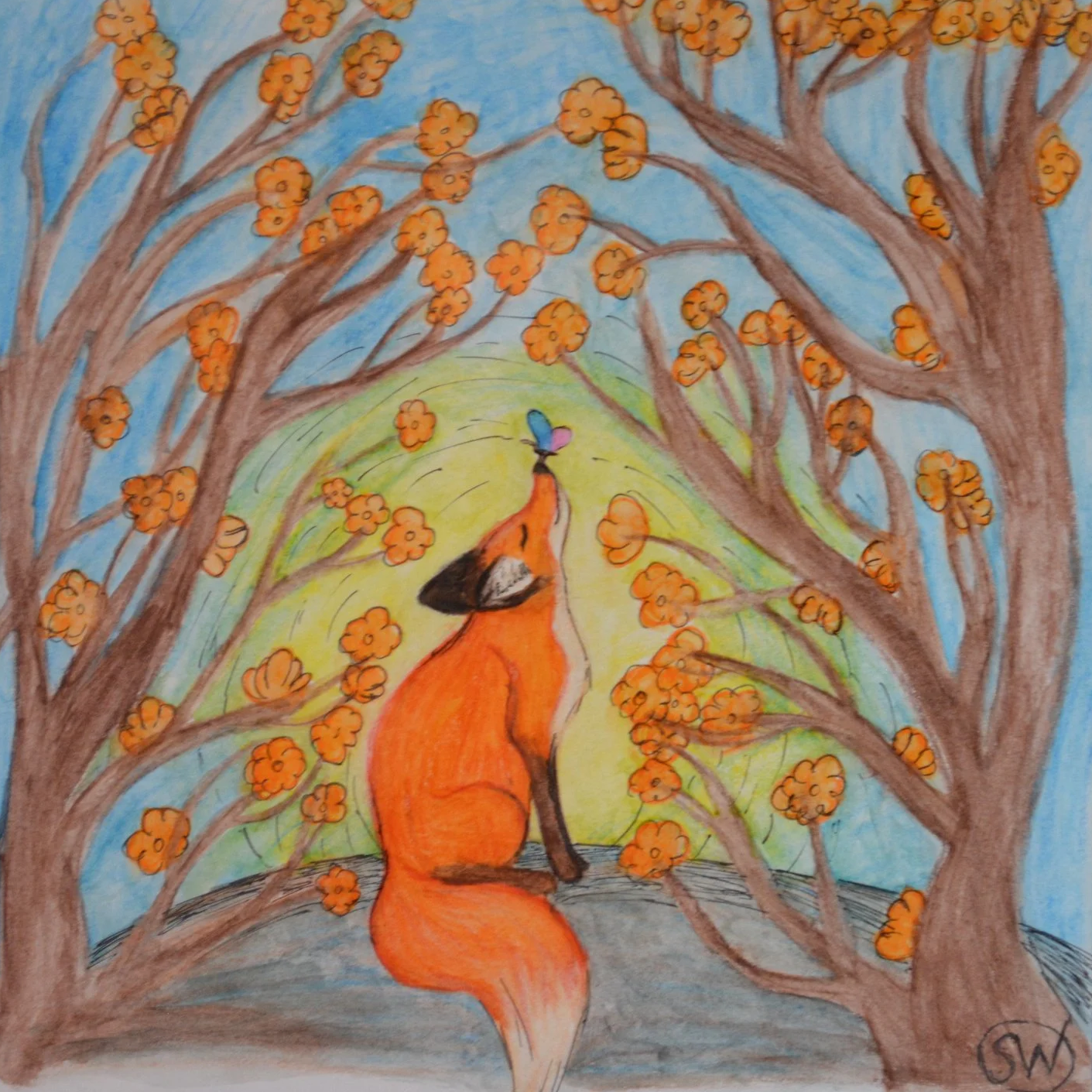 A watercolor pencil illustration for a DTIYS prompt from @warm_cozy_cottage