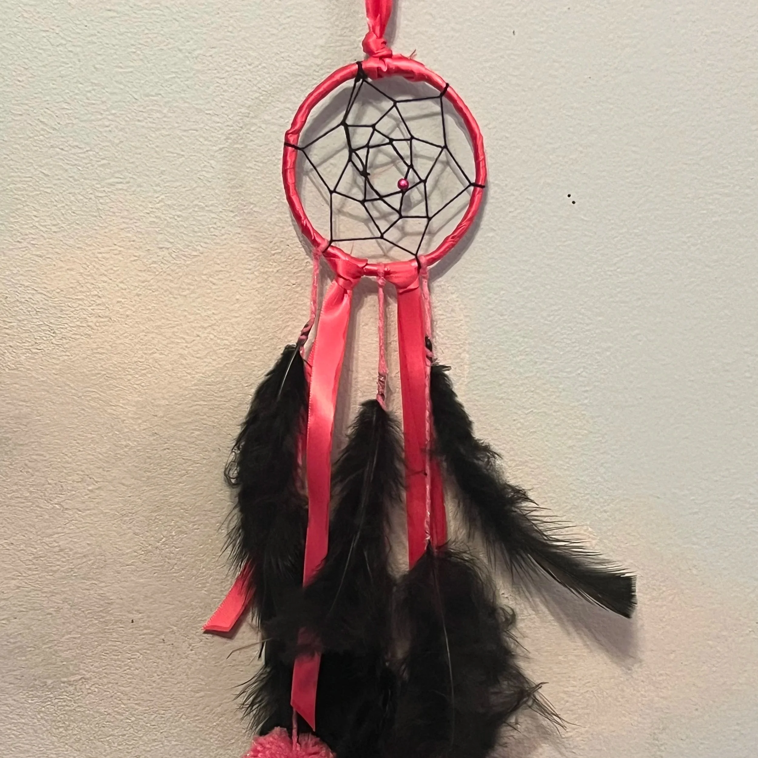 Small Pink and Black Dreamcatcher