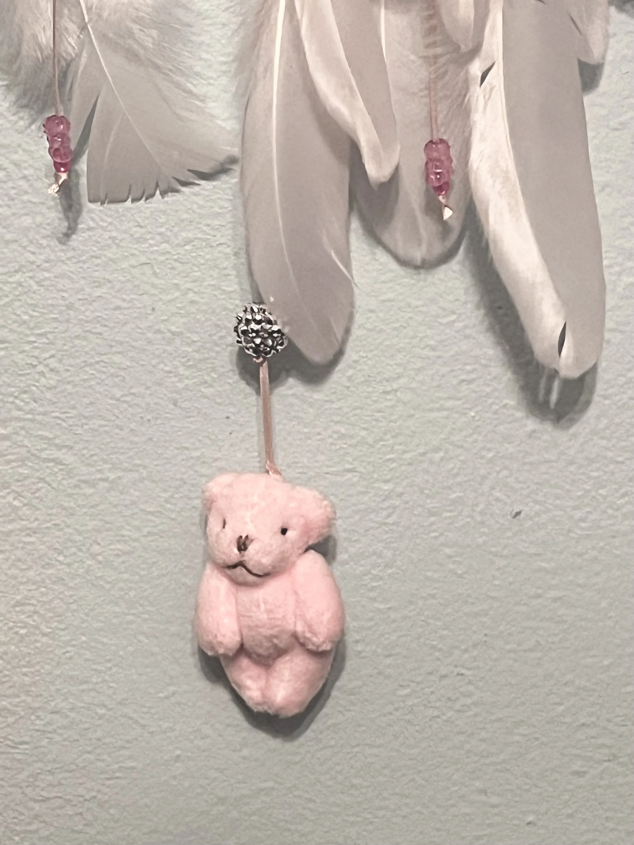 Pink Teddy Bear Dreamcatcher
