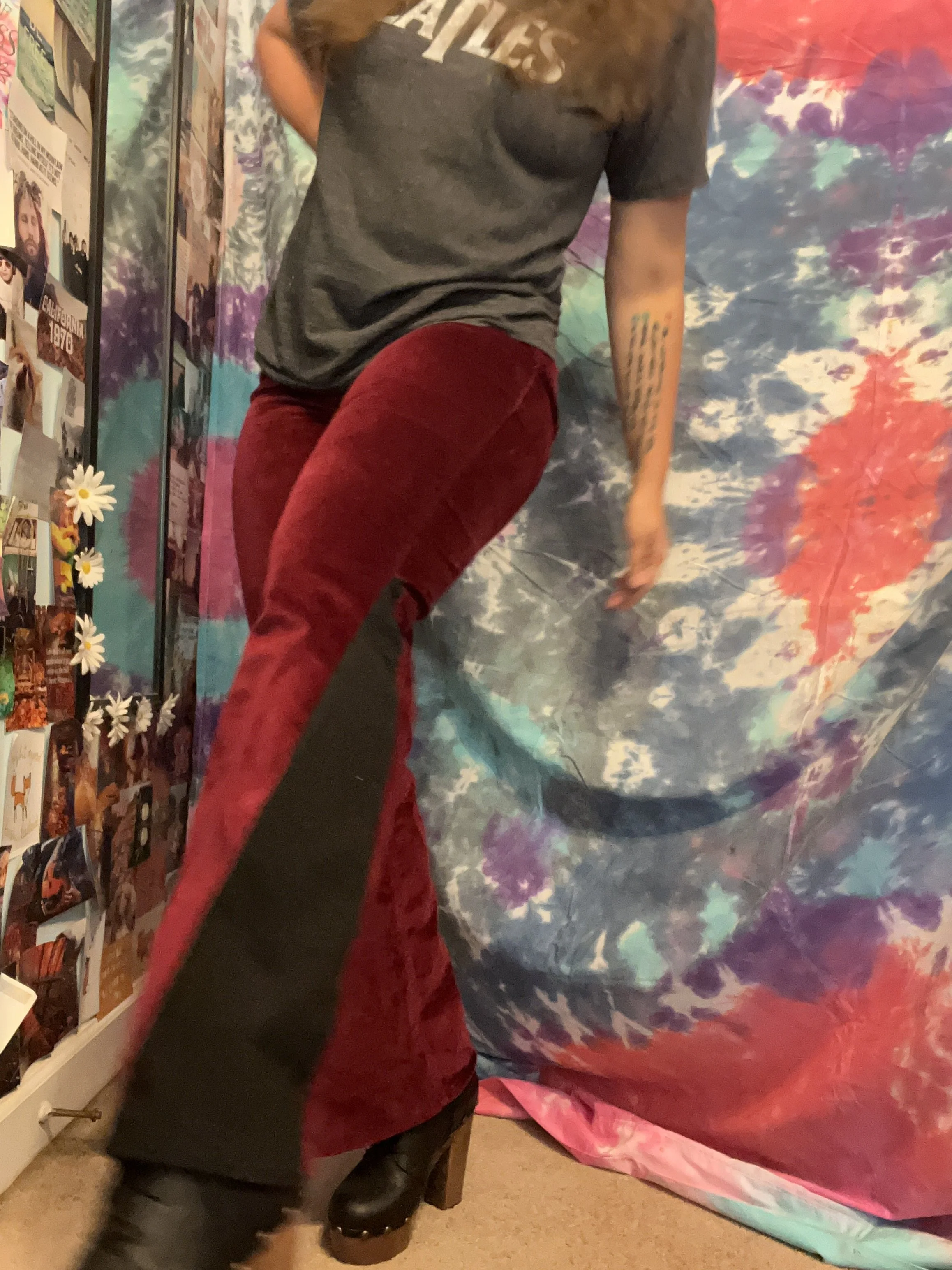 Red & Black Bell-bottoms (available in shop)